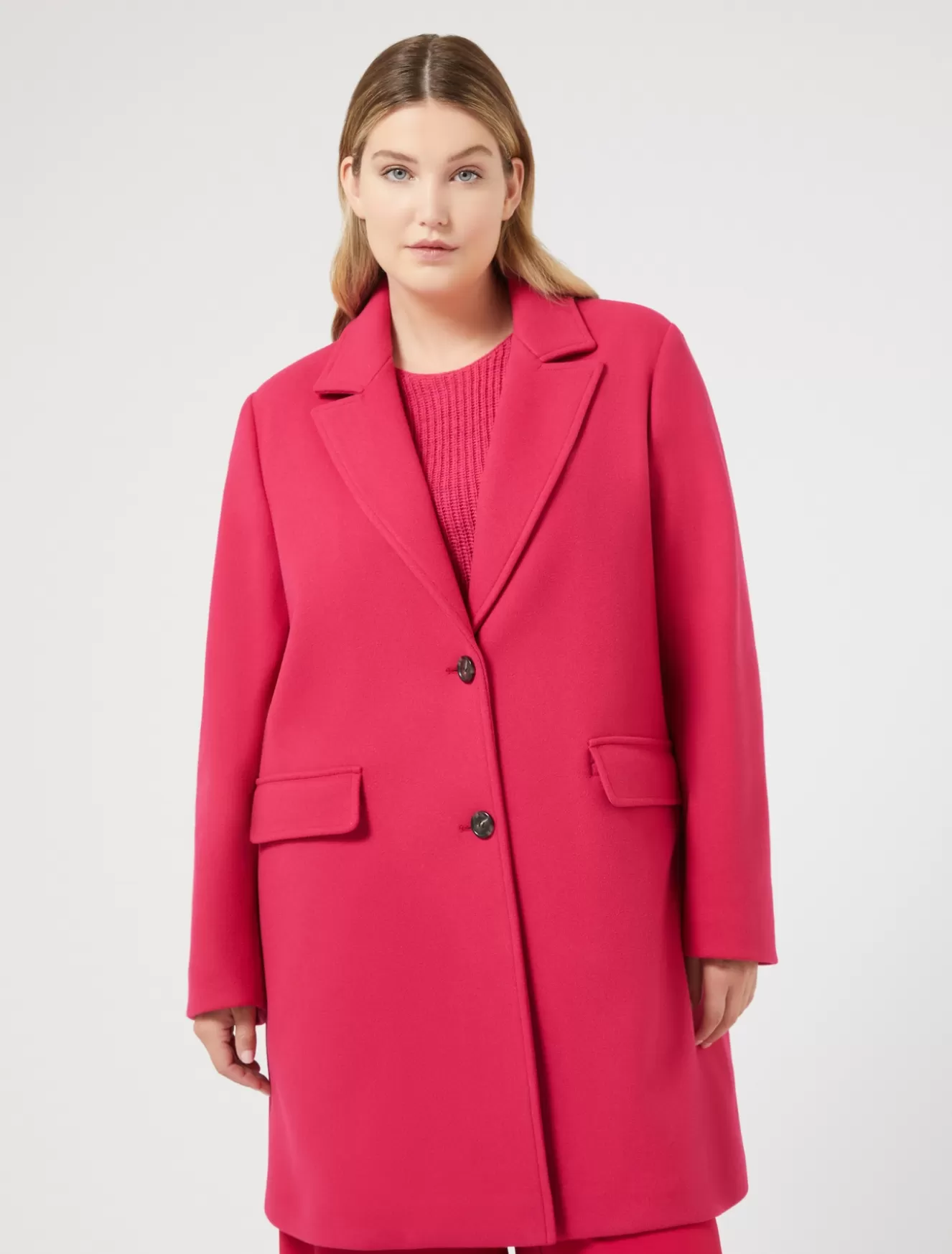 Mäntel & Trenchcoats | Mäntel & Trenchcoats<Marina Rinaldi Mantel aus Stretchjersey SHOCKINGPINK