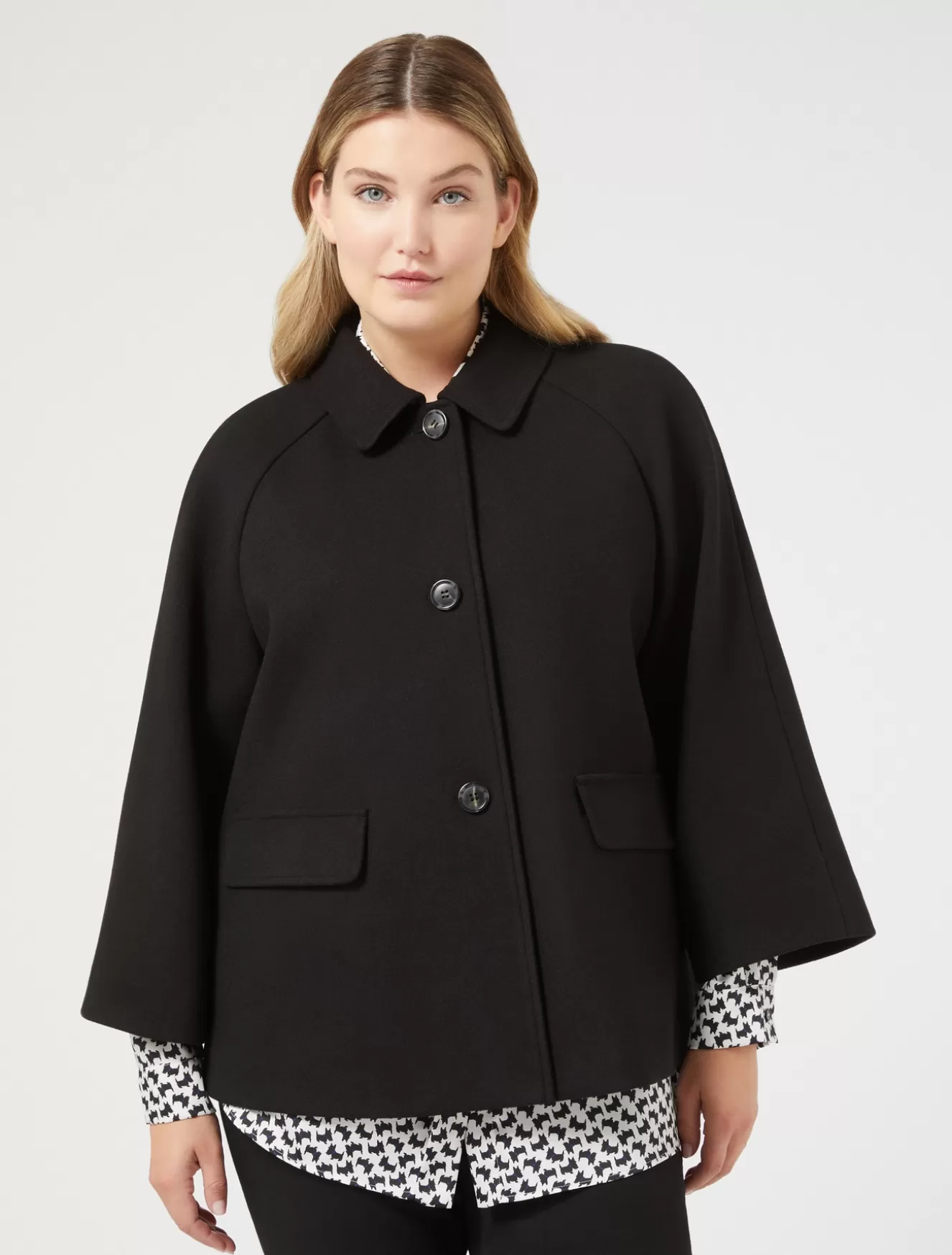 Mäntel & Trenchcoats | Mäntel & Trenchcoats<Marina Rinaldi Mantel aus Stretchjersey SCHWARZ