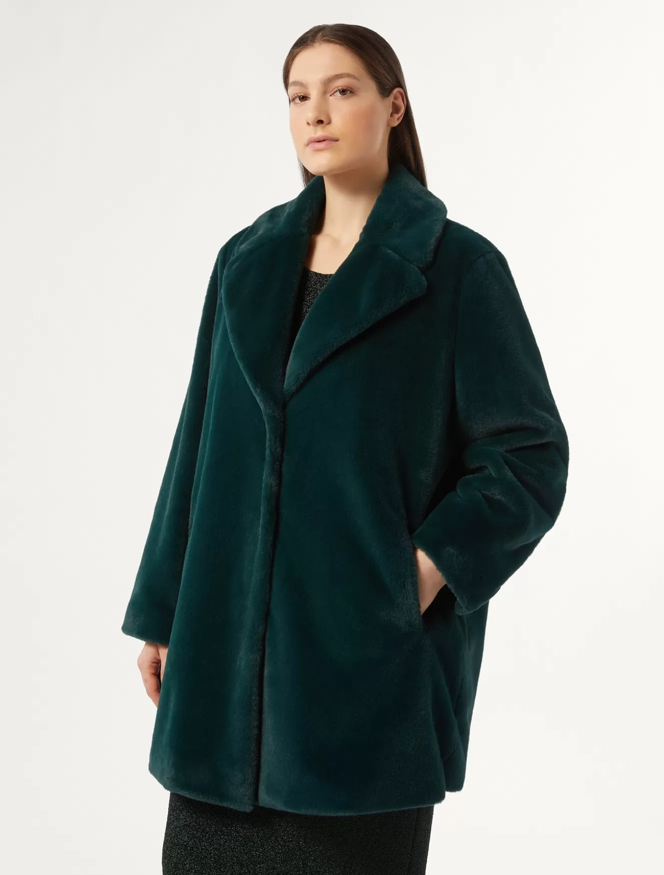 Mäntel & Trenchcoats | Mäntel & Trenchcoats<Marina Rinaldi Mantel aus weicher Struktur DOUNKEL-GRUEN