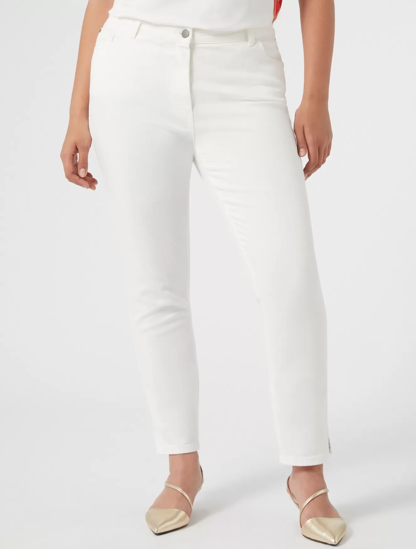 Hosen & Jeans | Hosen & Jeans<Marina Rinaldi Perfect Fit-Hose aus Baumwollbull WEISS