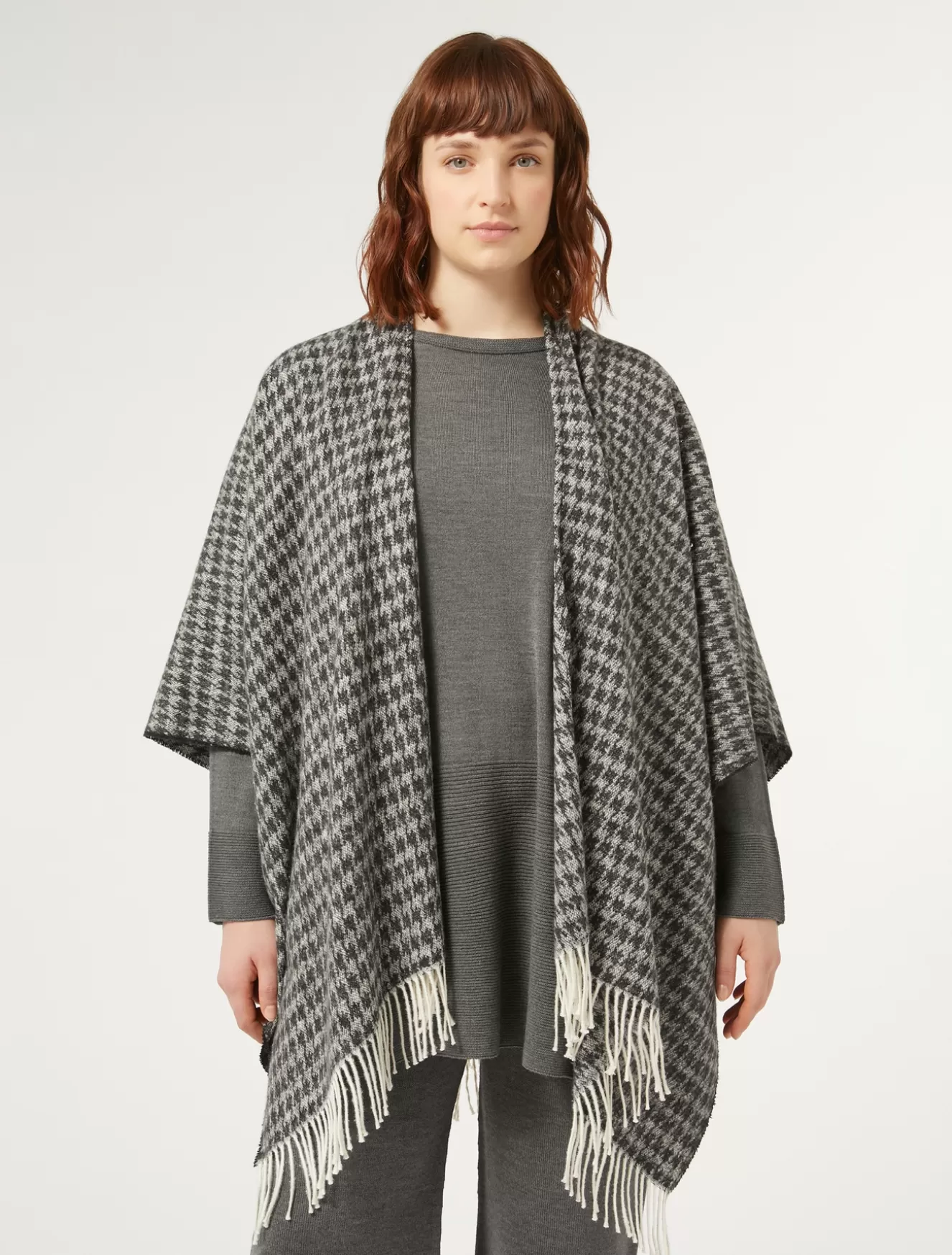 Accessoires | Accessoires<Marina Rinaldi Poncho aus garngefärbtem Stoff SCHWARZWEISS