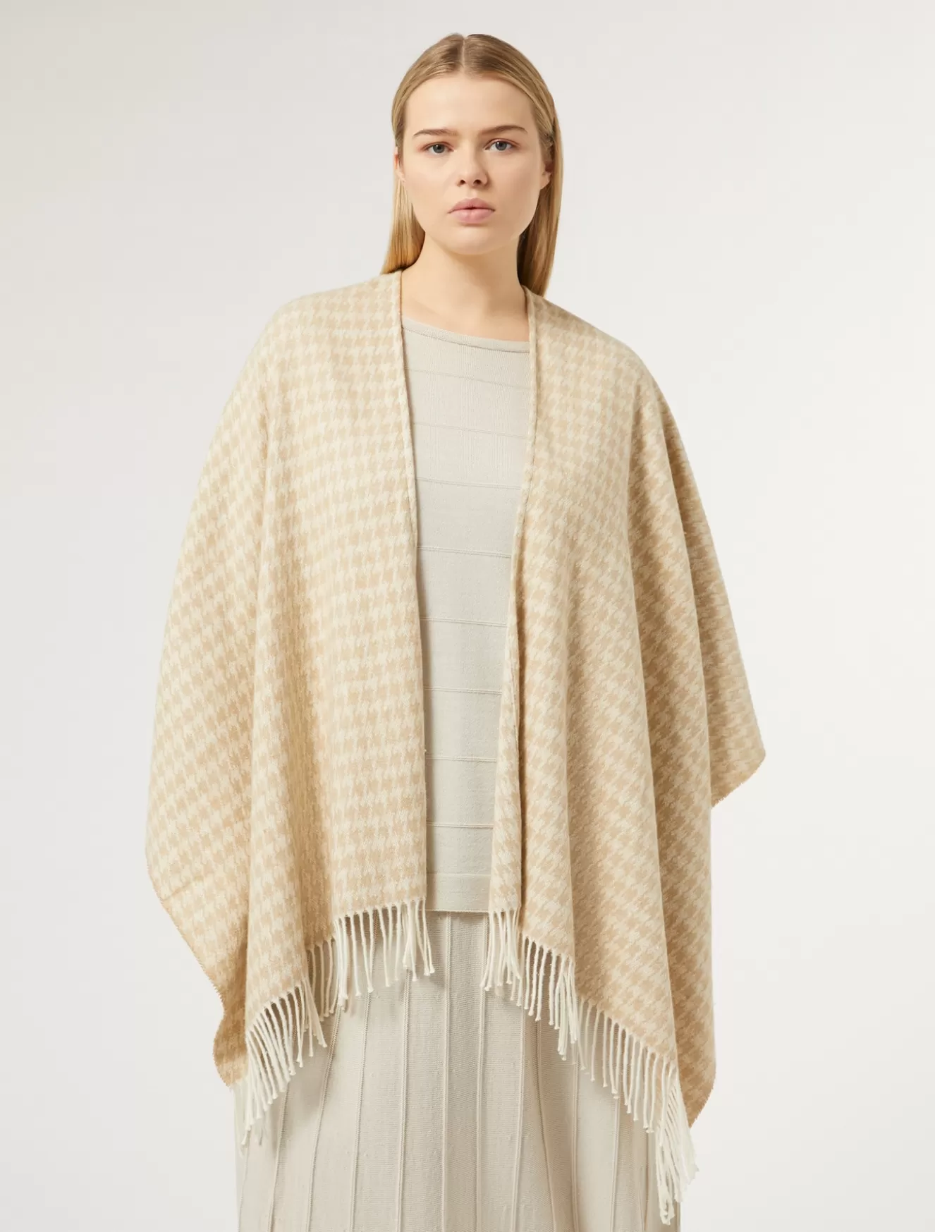 Accessoires | Accessoires<Marina Rinaldi Poncho aus garngefärbtem Stoff BEIGE