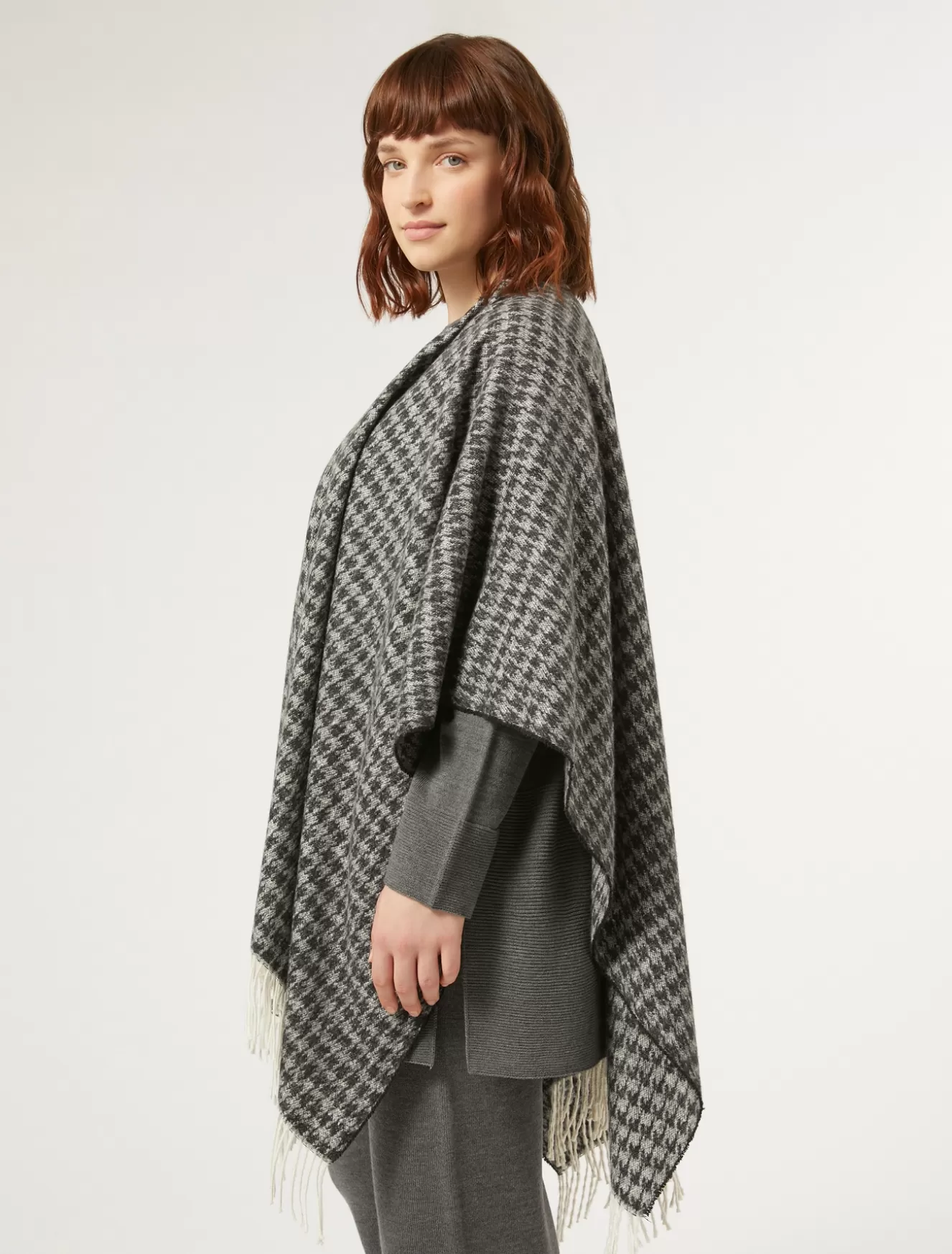 Accessoires | Accessoires<Marina Rinaldi Poncho aus garngefärbtem Stoff SCHWARZWEISS