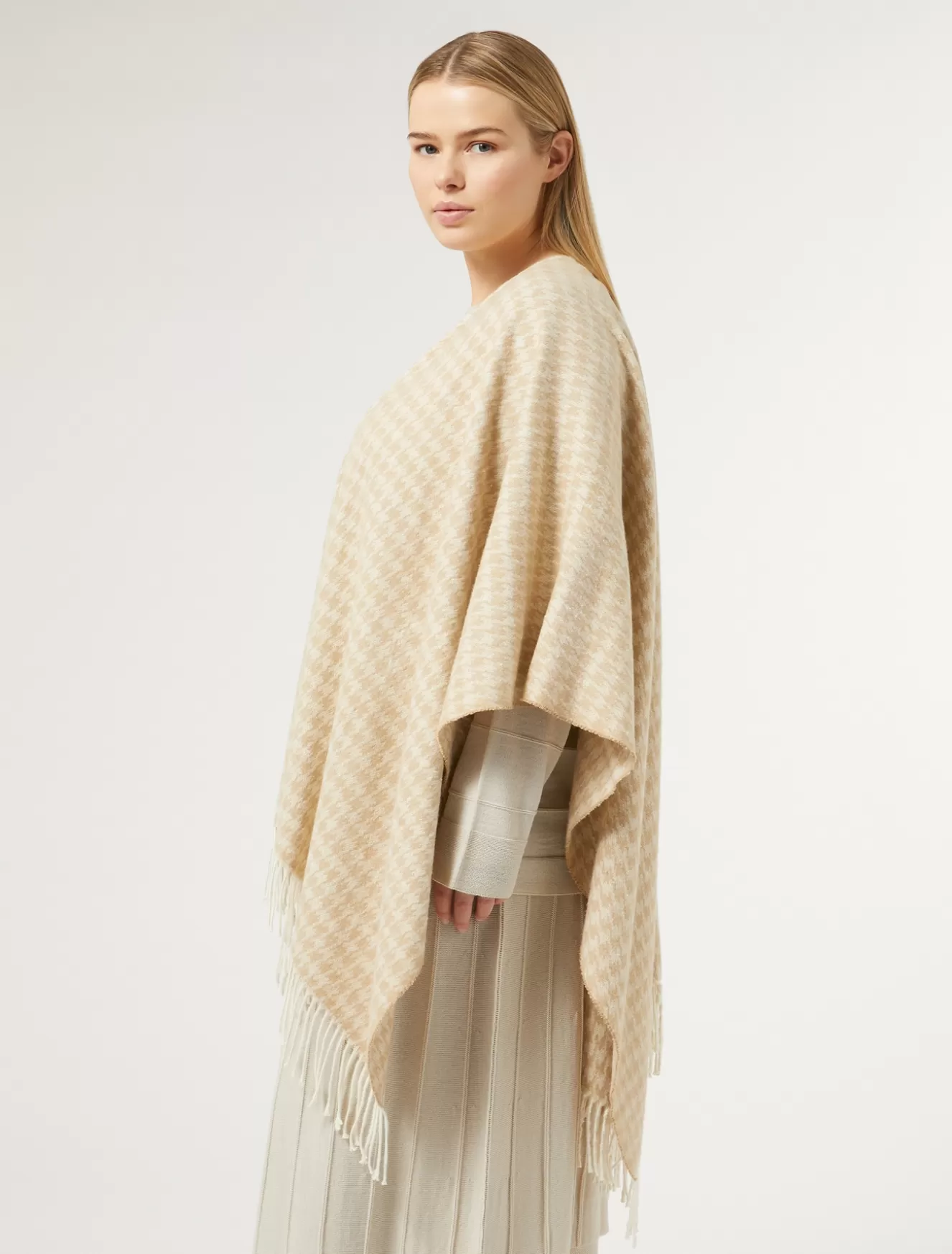 Accessoires | Accessoires<Marina Rinaldi Poncho aus garngefärbtem Stoff BEIGE