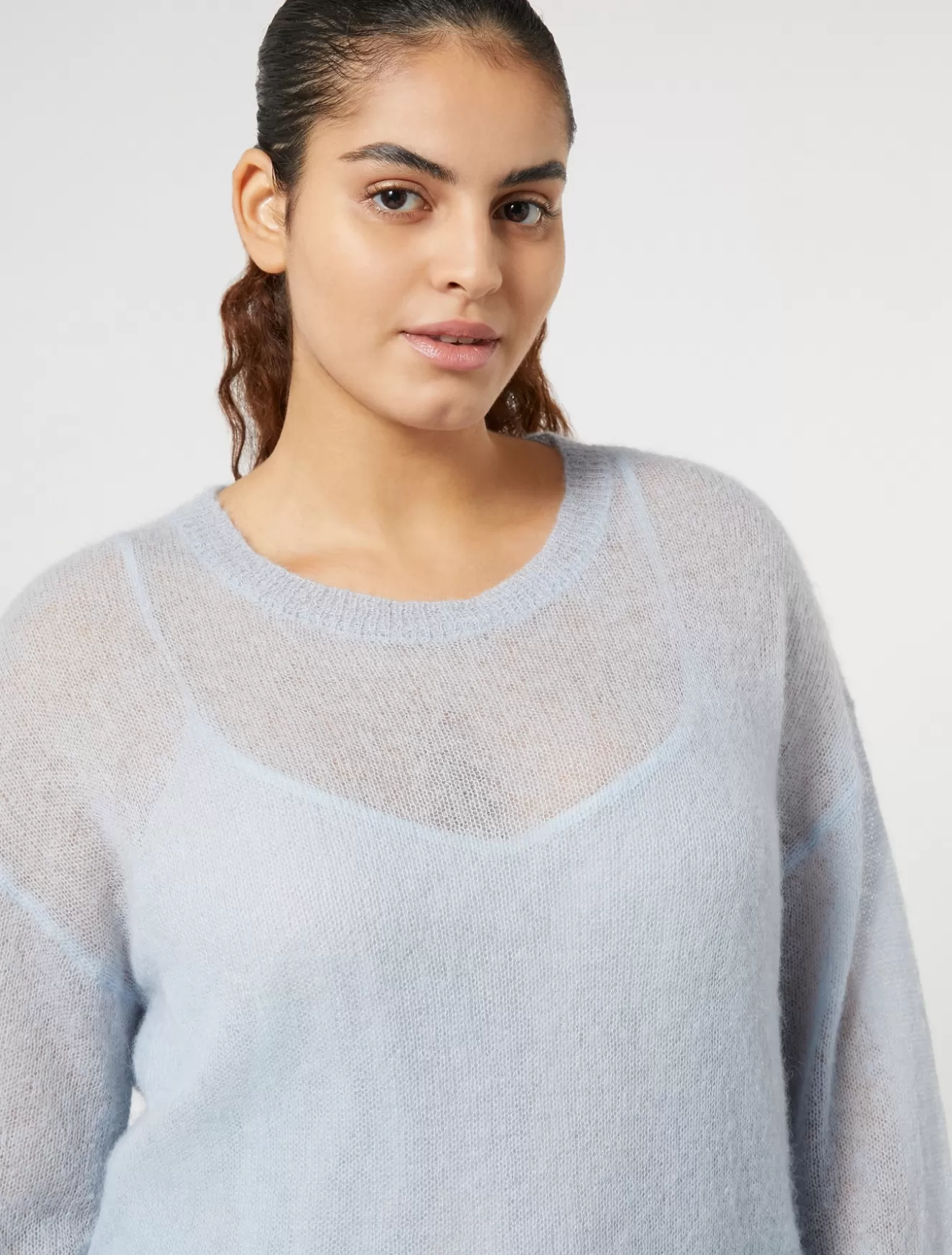 Pullover Und Strickwaren | Pullover Und Strickwaren<Marina Rinaldi Pullover aus Alpaka und Mohair AZURBLAU