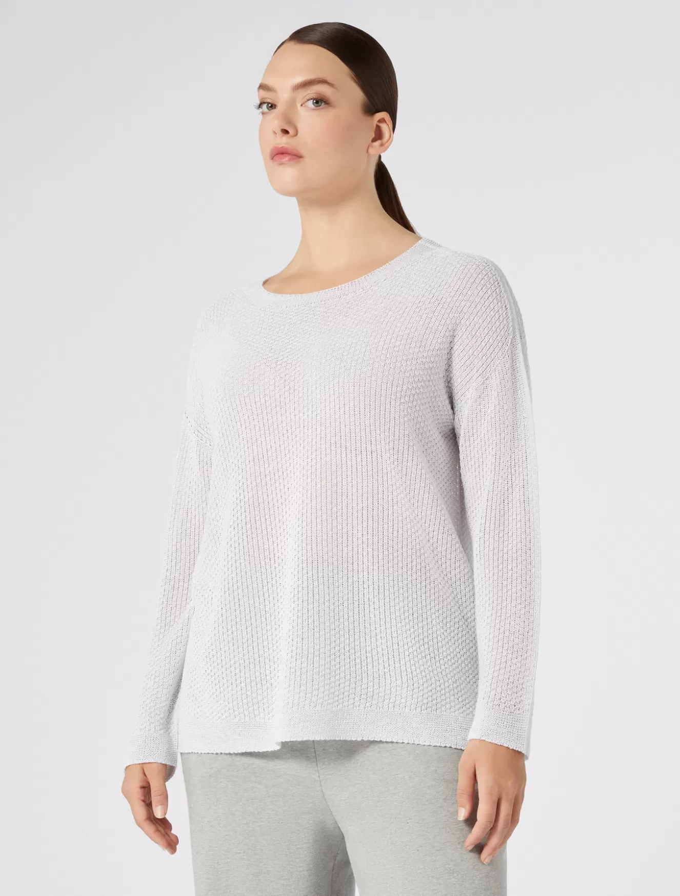 Pullover Und Strickwaren | Pullover Und Strickwaren<Marina Rinaldi Pullover aus Baumwolllurex WEISS