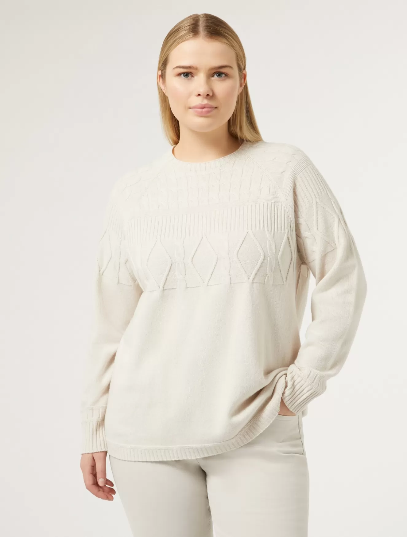 Pullover Und Strickwaren | Pullover Und Strickwaren<Marina Rinaldi Pullover aus Kaschmirmischung BEIGE