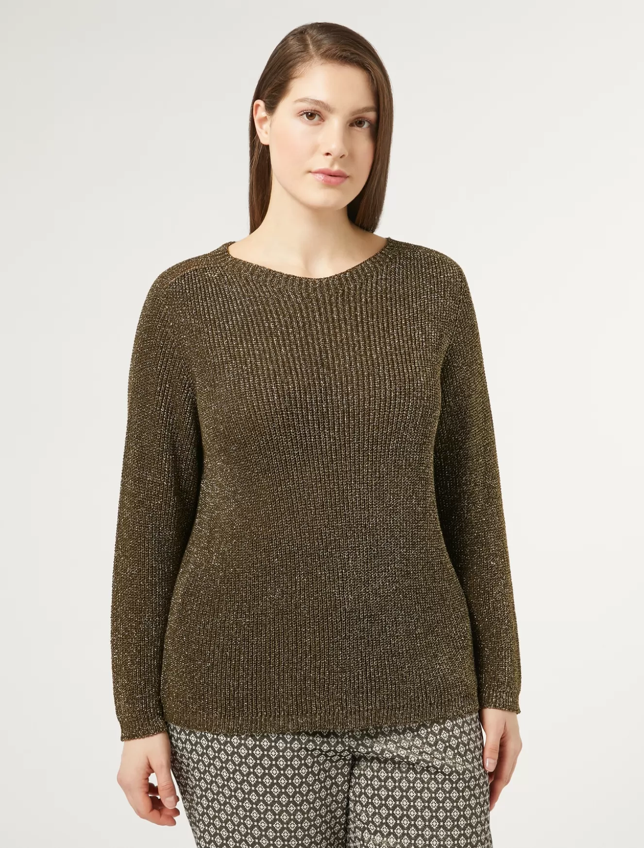 Pullover Und Strickwaren | Pullover Und Strickwaren<Marina Rinaldi Pullover aus Viskose und Lurex GRUEN