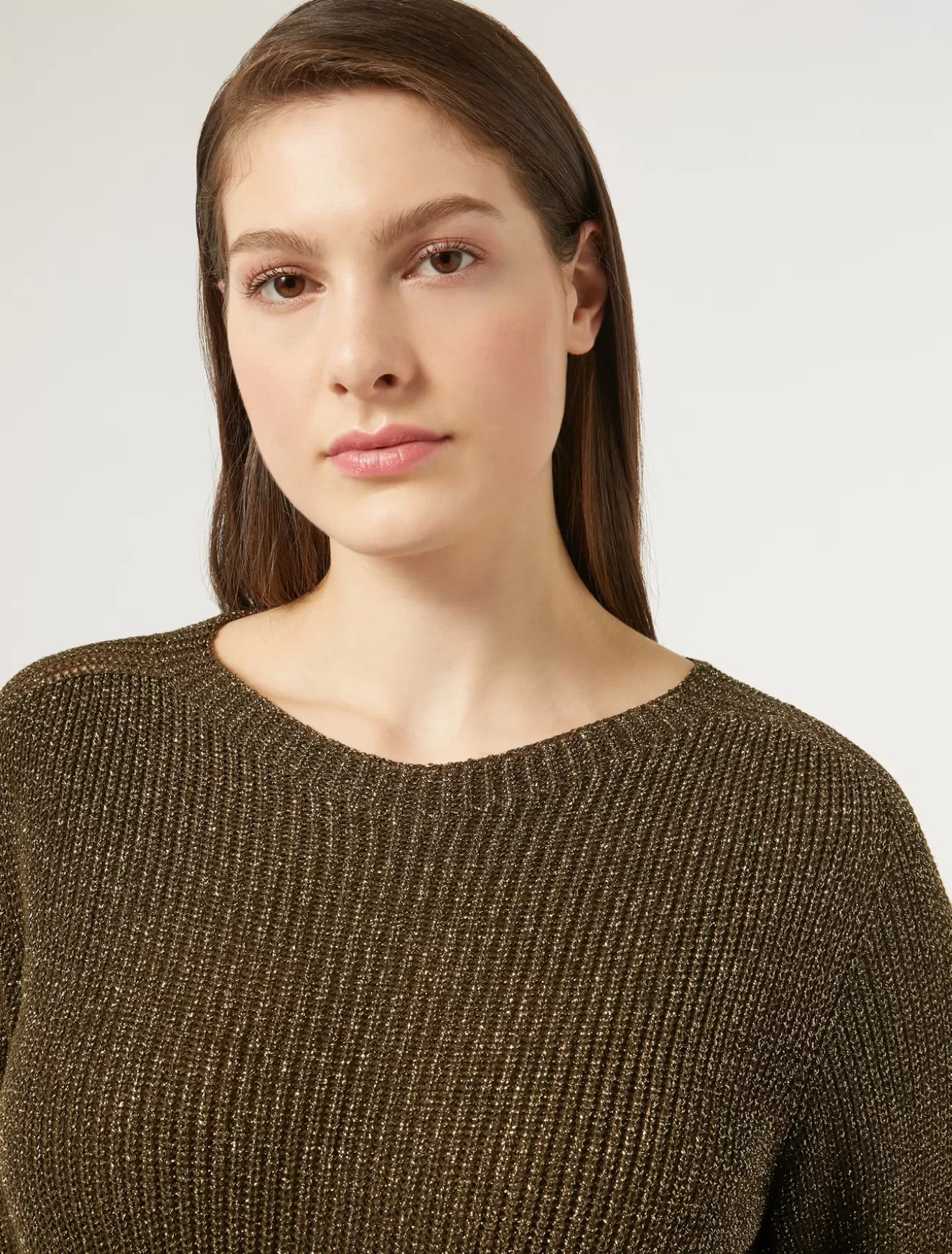 Pullover Und Strickwaren | Pullover Und Strickwaren<Marina Rinaldi Pullover aus Viskose und Lurex GRUEN