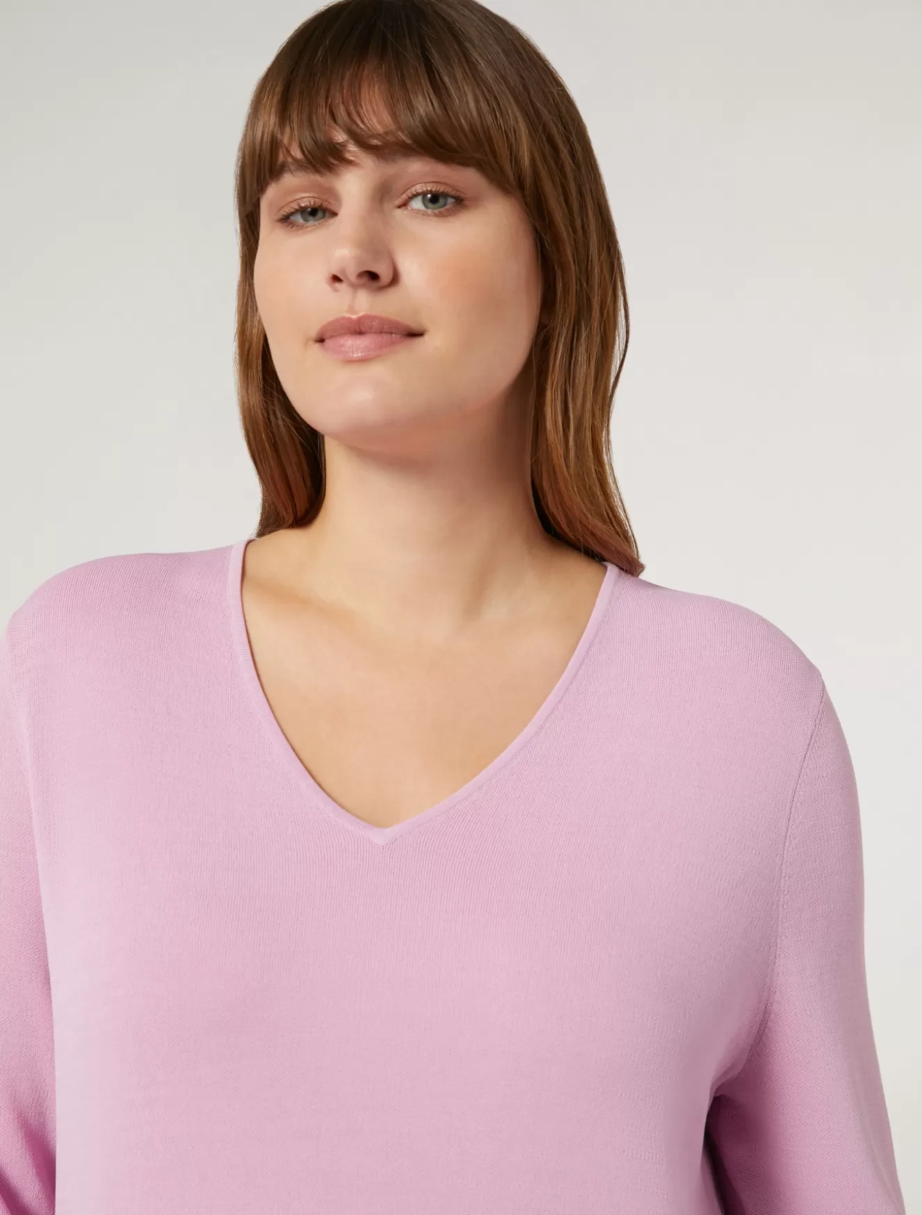 Pullover Und Strickwaren | Pullover Und Strickwaren<Marina Rinaldi Pullover aus Viskose-Jacquard ROSA