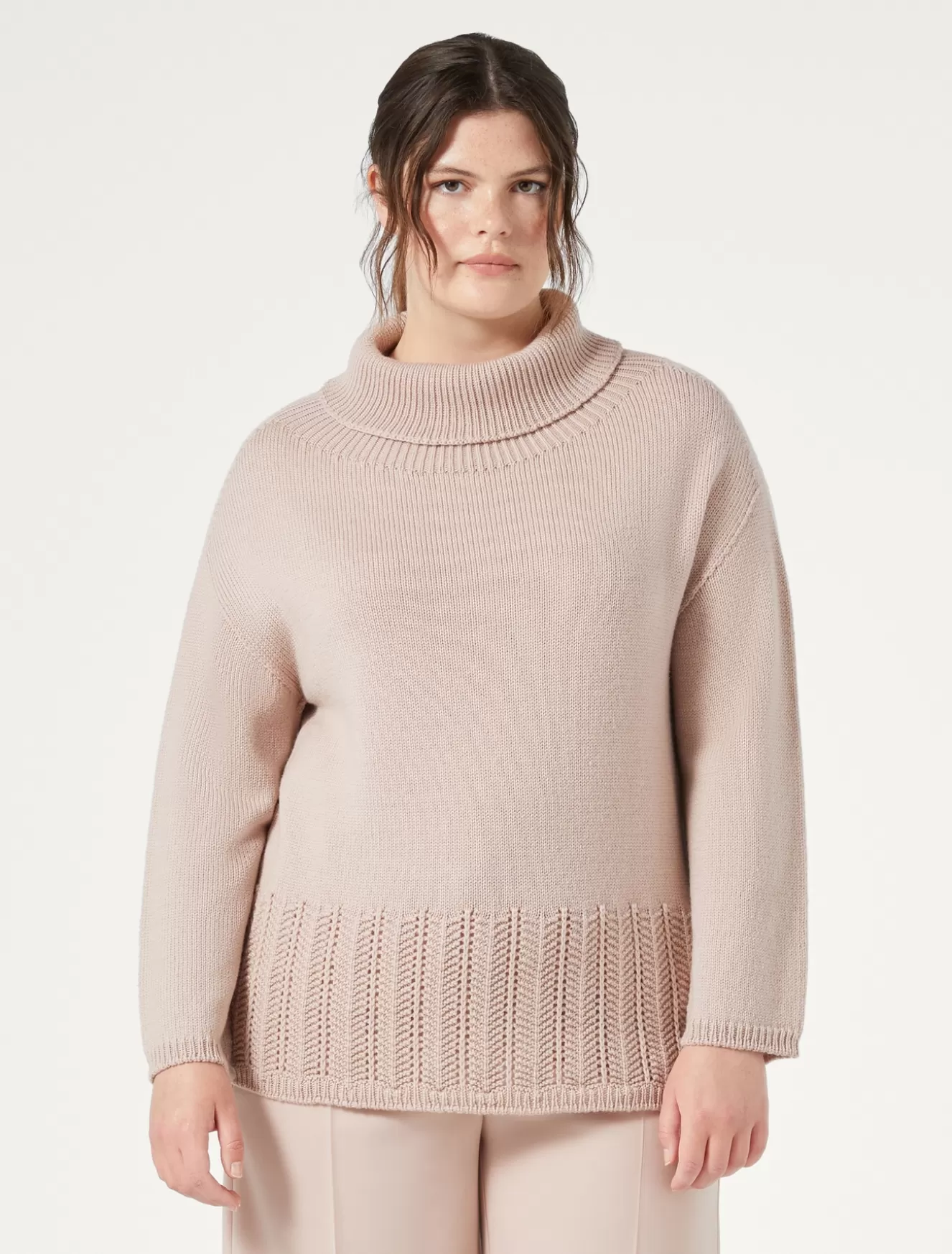 Pullover Und Strickwaren | Pullover Und Strickwaren<Marina Rinaldi Pullover aus Woll-Cordonnet ROSA