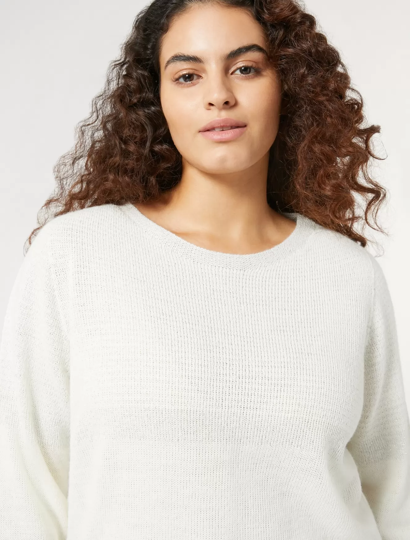 Pullover Und Strickwaren | Pullover Und Strickwaren<Marina Rinaldi Pullover aus Wolle und Viskose WEISS