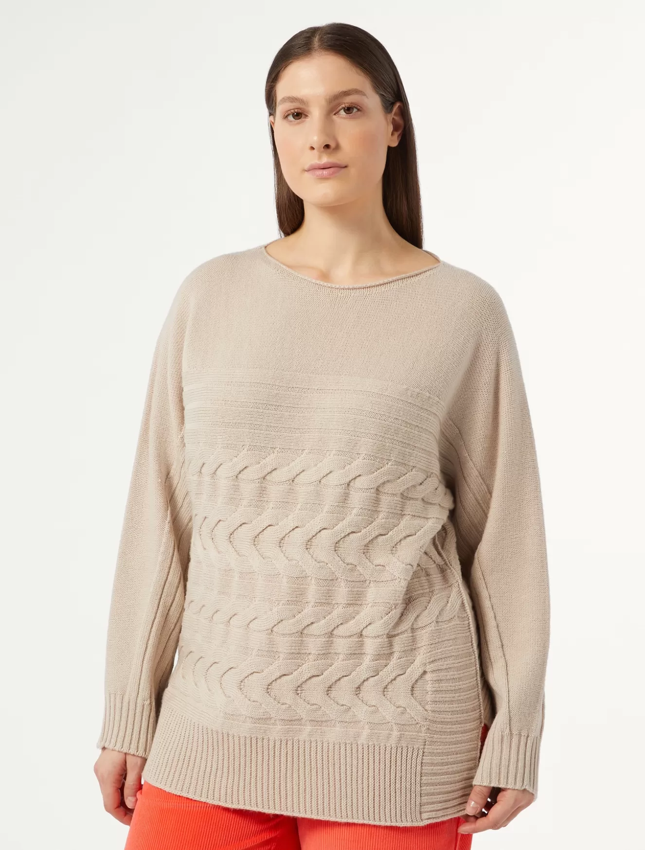 Pullover Und Strickwaren | Pullover Und Strickwaren<Marina Rinaldi Pullover aus Wollgemisch PUDER