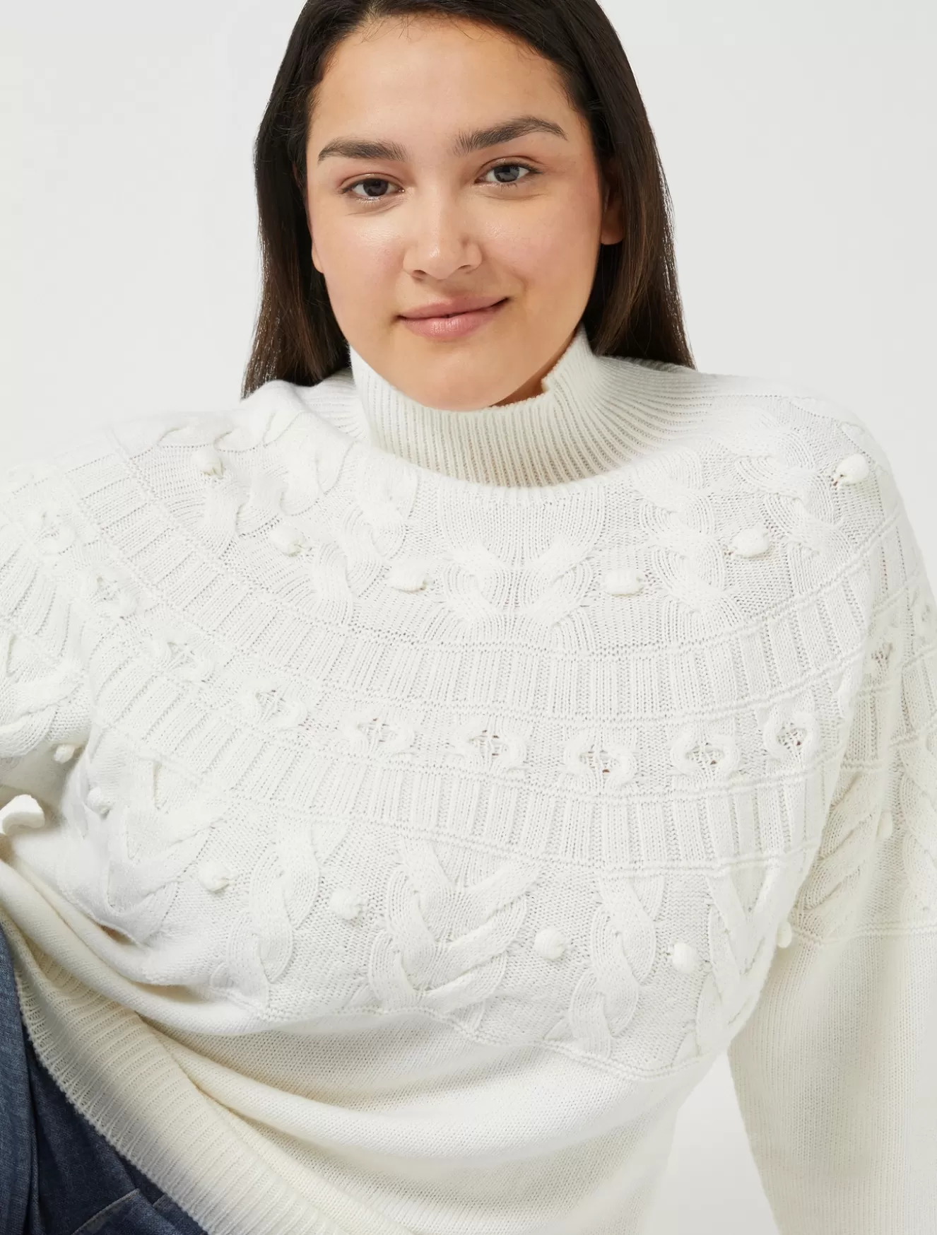 Pullover Und Strickwaren | Pullover Und Strickwaren<Marina Rinaldi Pullover aus Wollgemisch ELFENBEINFARBEN