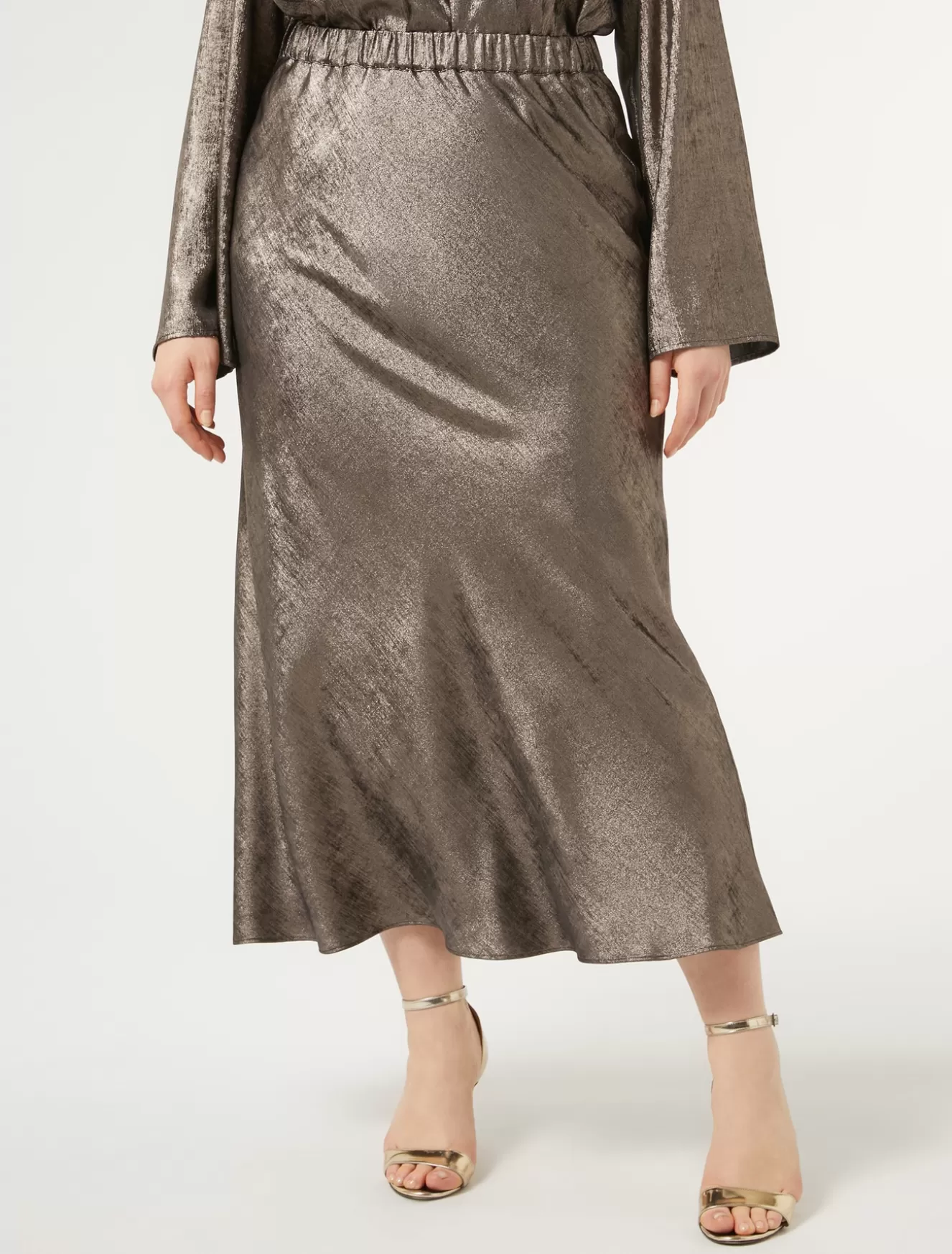 Roecke | Röcke<Marina Rinaldi Rock aus laminiertem Chiffon BRONZE