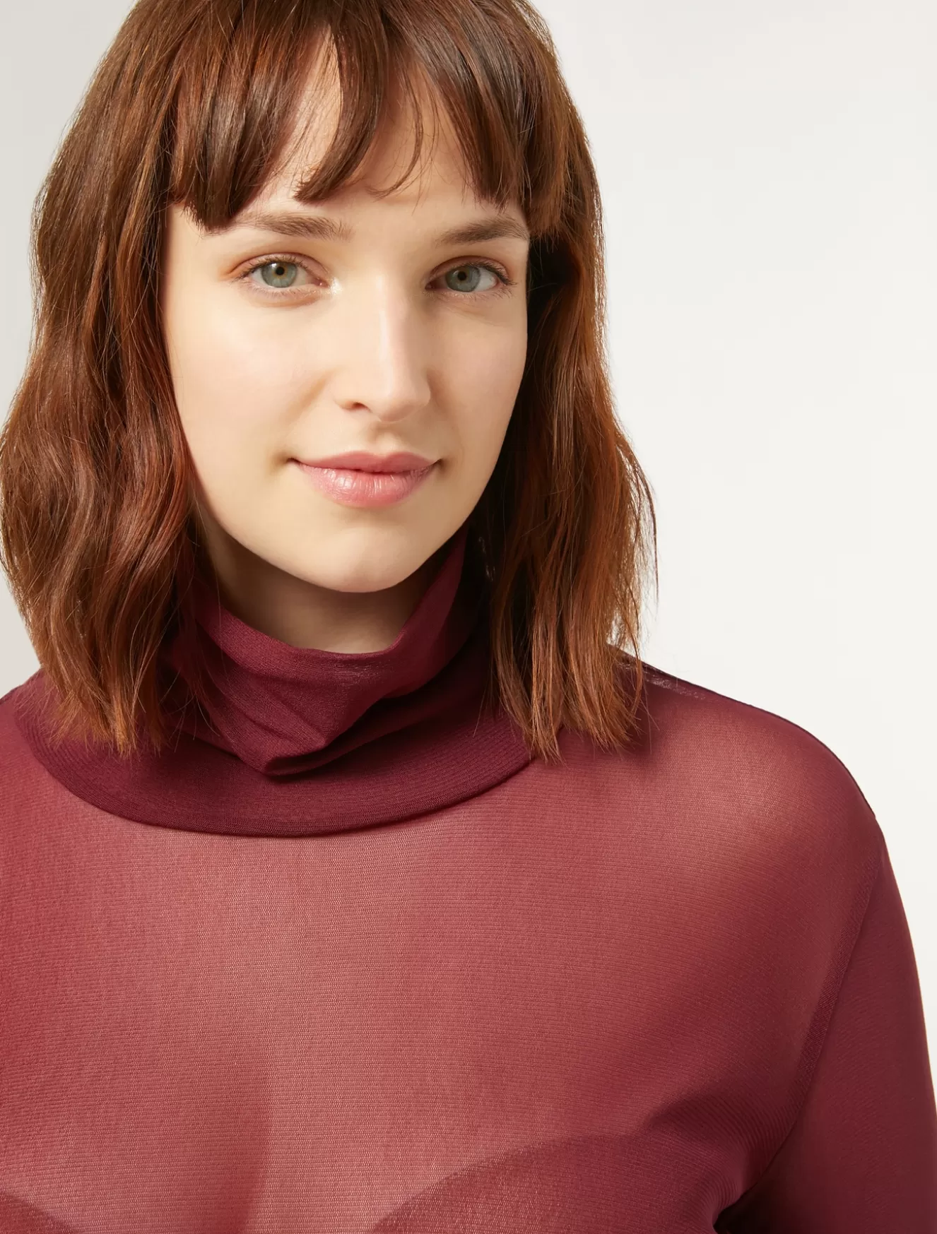 Tops & T-shirts | Tops & T-shirts<Marina Rinaldi Rollkragenpullover aus Stretch-Tulle RUBIN