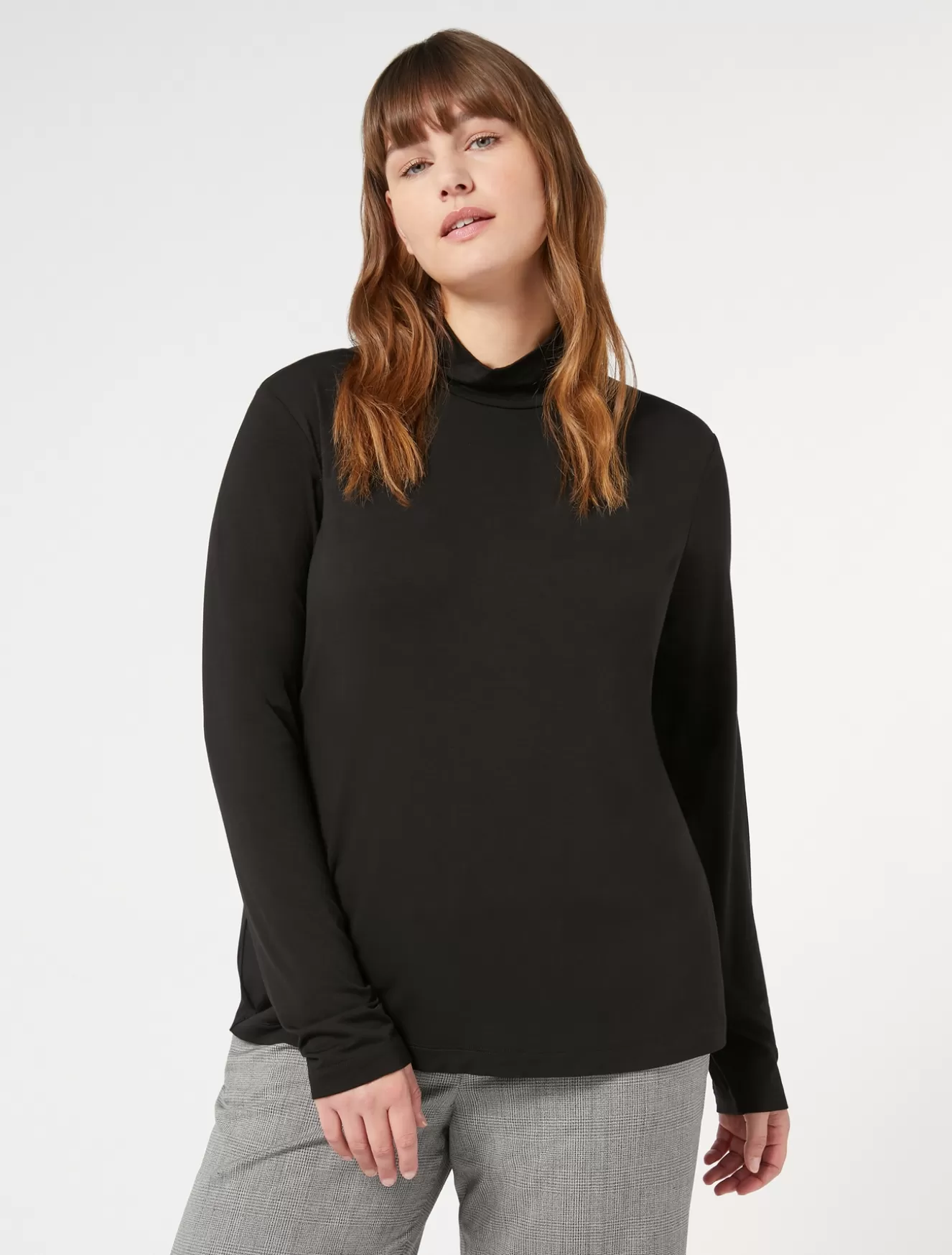 Tops & T-shirts | Tops & T-shirts<Marina Rinaldi Rollkragenpullover aus weichem Stretch-Viskose-Jersey SCHWARZ