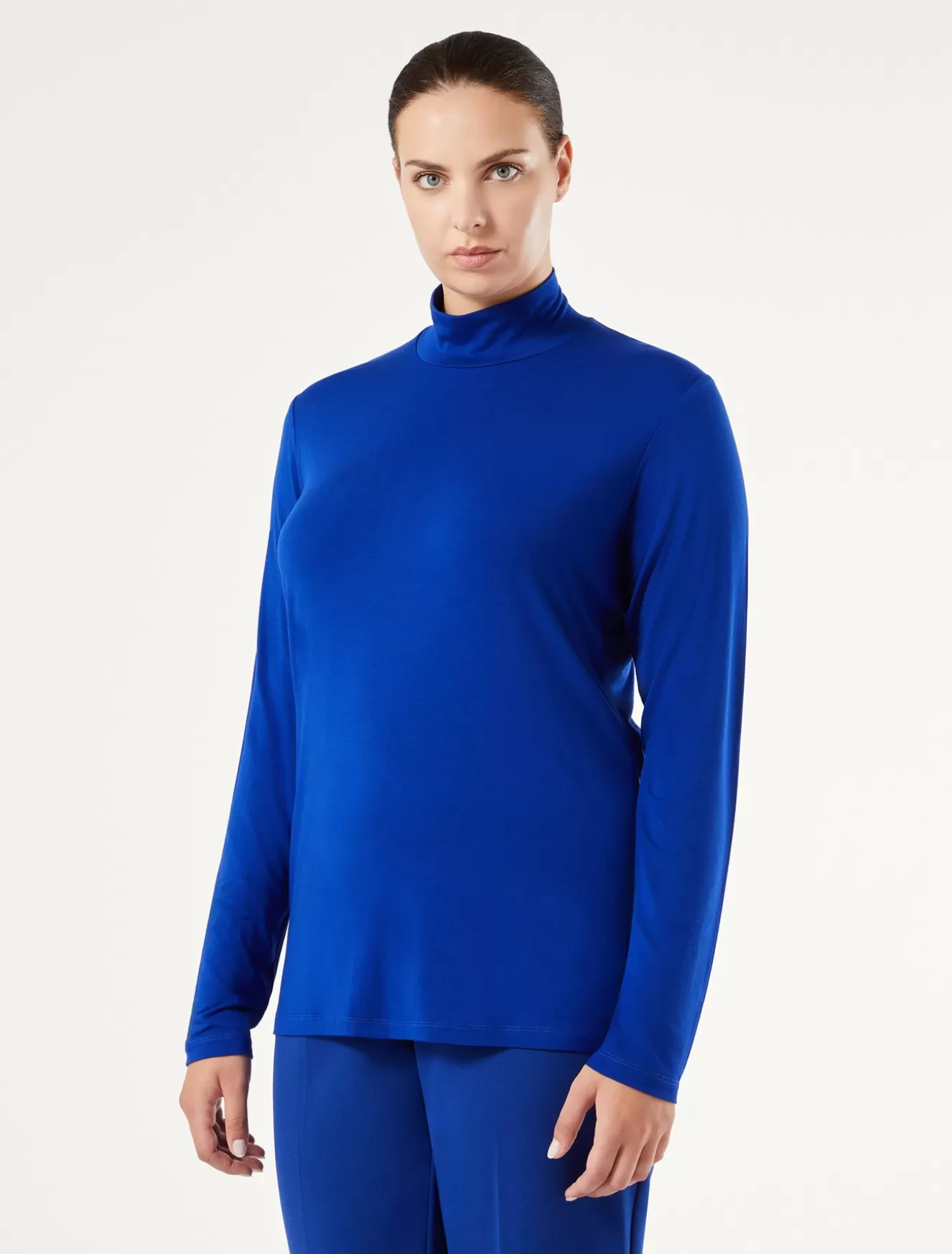 Tops & T-shirts | Tops & T-shirts<Marina Rinaldi Rollkragenpullover aus weichem Stretch-Viskose-Jersey LICHTBLAU