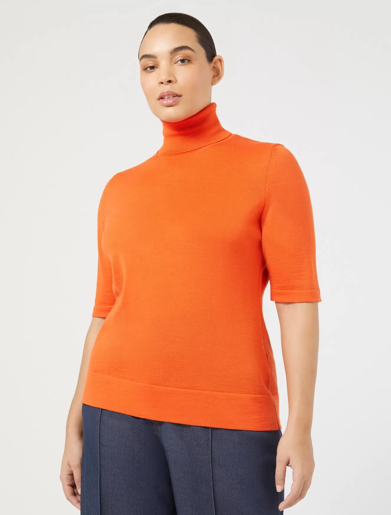 Pullover Und Strickwaren<Marina Rinaldi Rollkragenpullover aus Wolle ORANGE