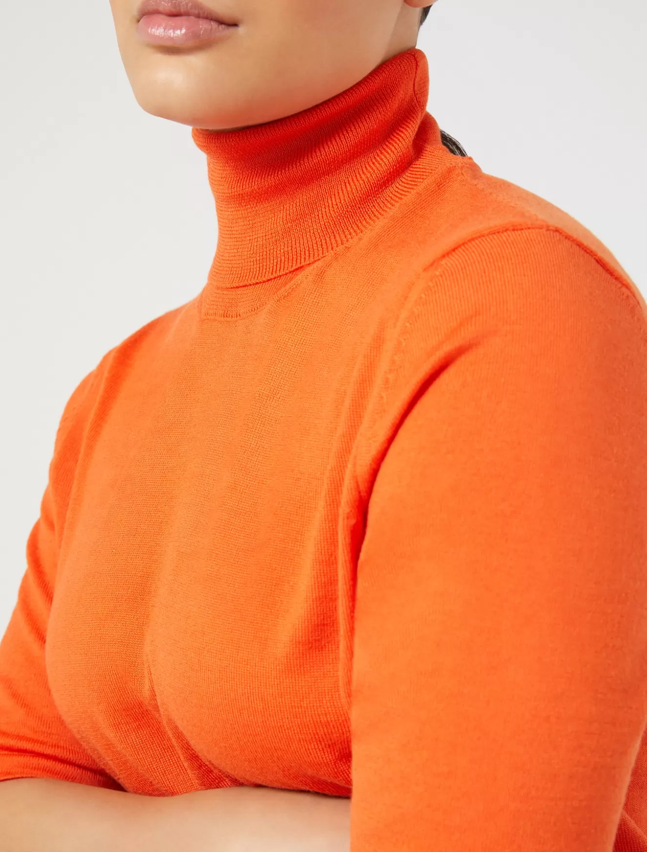 Pullover Und Strickwaren<Marina Rinaldi Rollkragenpullover aus Wolle ORANGE