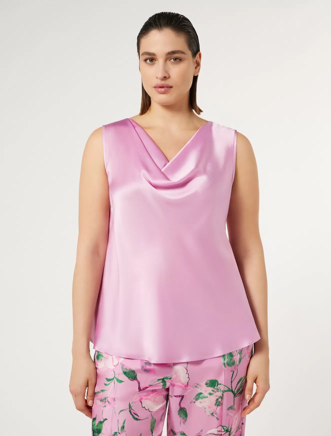 Blusen | Blusen<Marina Rinaldi Satintop mit Drapierung ROSA