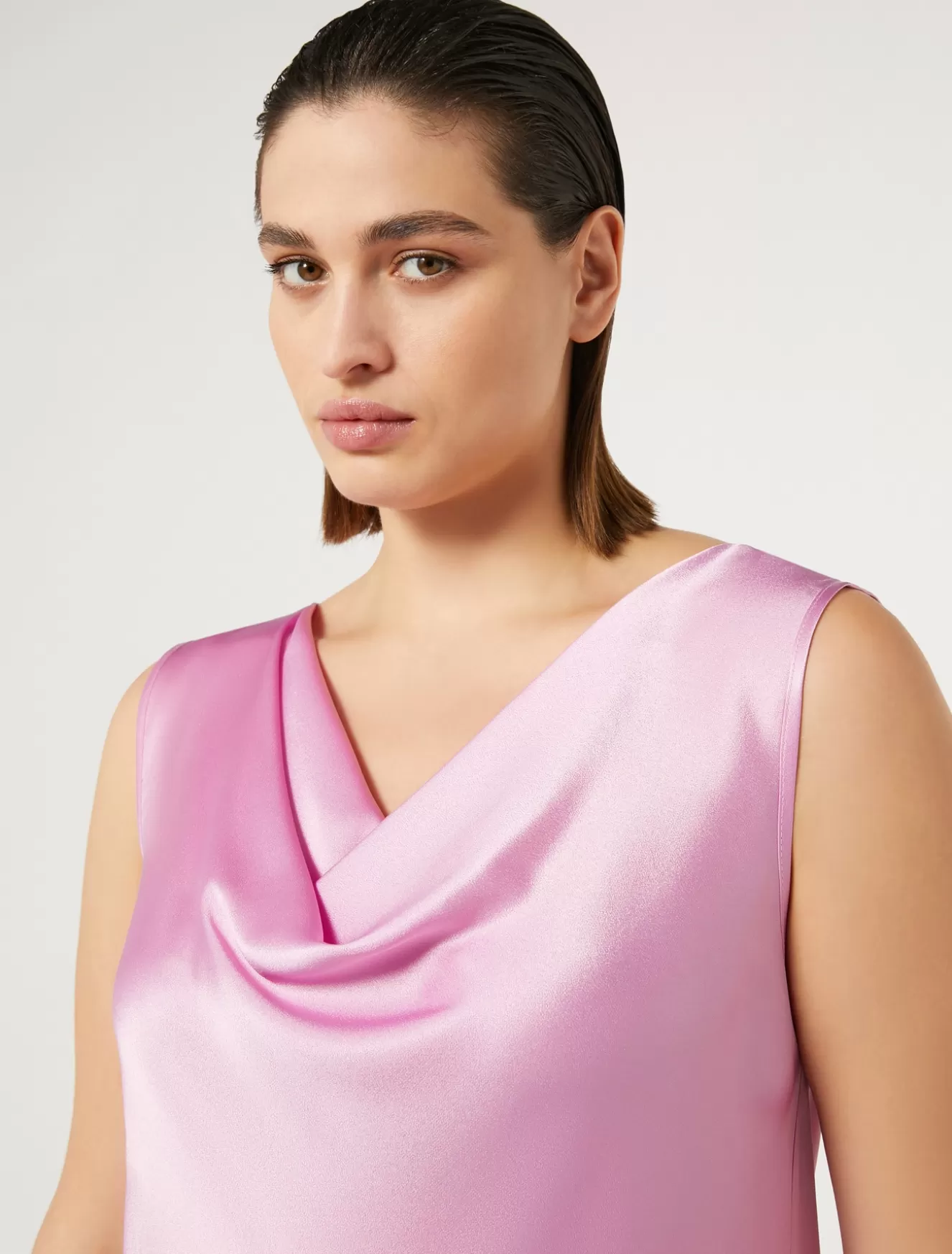 Blusen | Blusen<Marina Rinaldi Satintop mit Drapierung ROSA