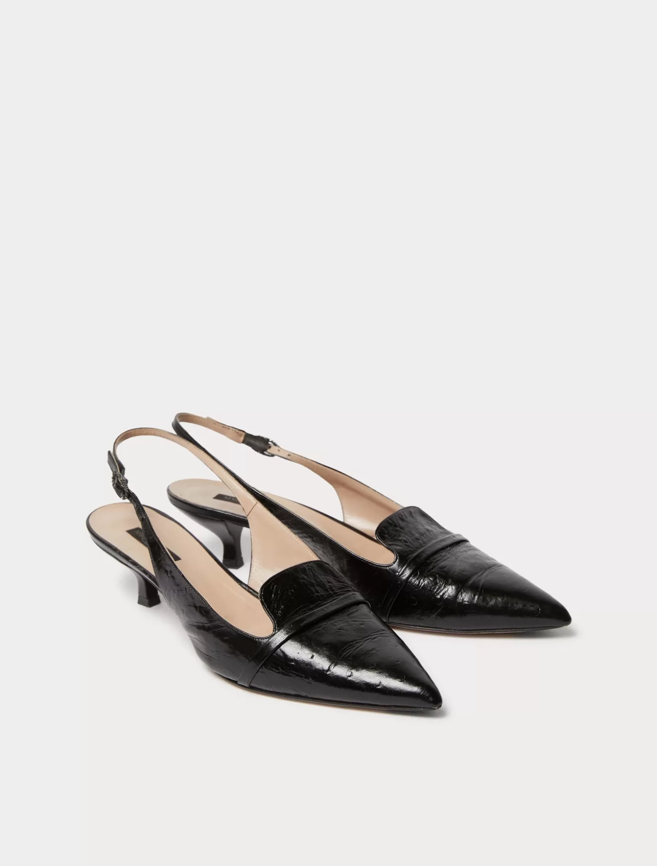 Accessoires | Accessoires<Marina Rinaldi Slingback-Pumps aus Leder SCHWARZ