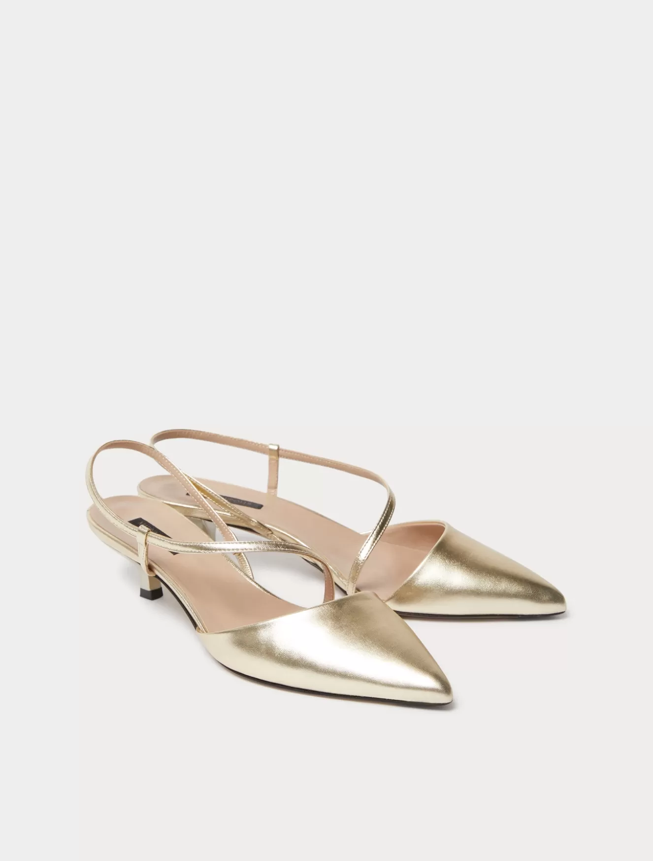 Accessoires | Accessoires<Marina Rinaldi Slingback-Pumps aus Leder PLATIN