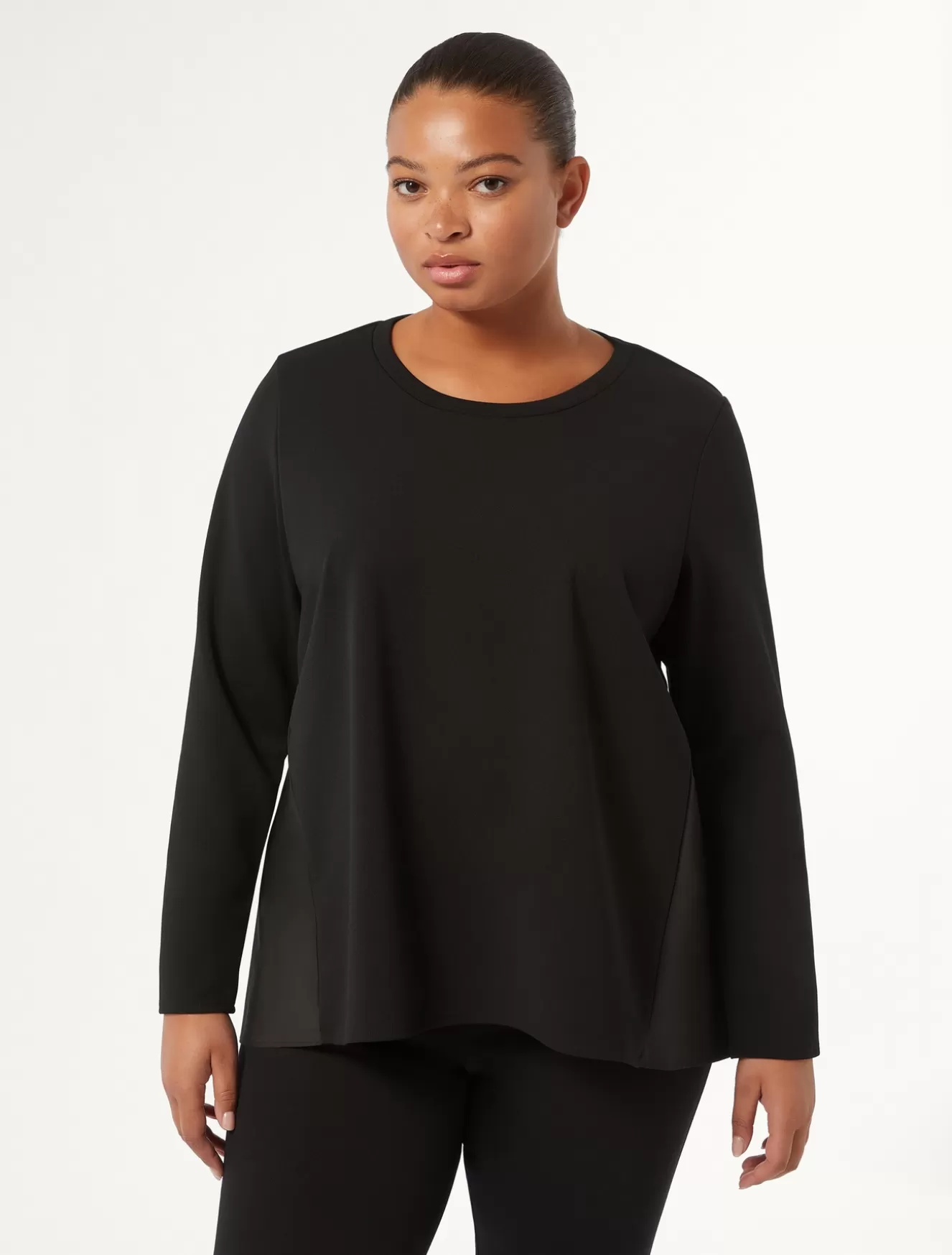 Tops & T-shirts | Tops & T-shirts<Marina Rinaldi Sweatshirt aus Funktionsgewebe SCHWARZ