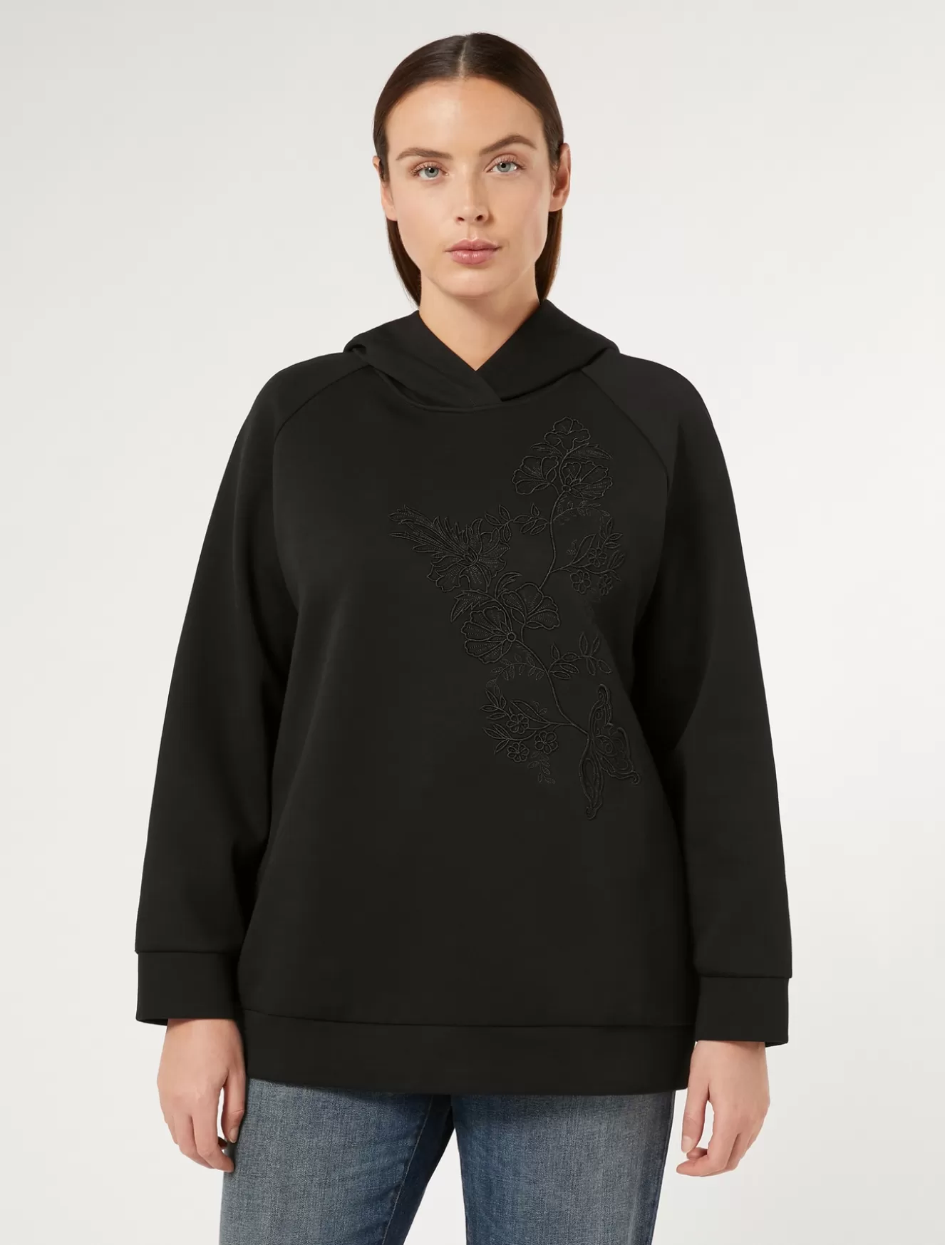 Tops & T-shirts | Tops & T-shirts<Marina Rinaldi Sweatshirt aus Jersey-Interlock SCHWARZ