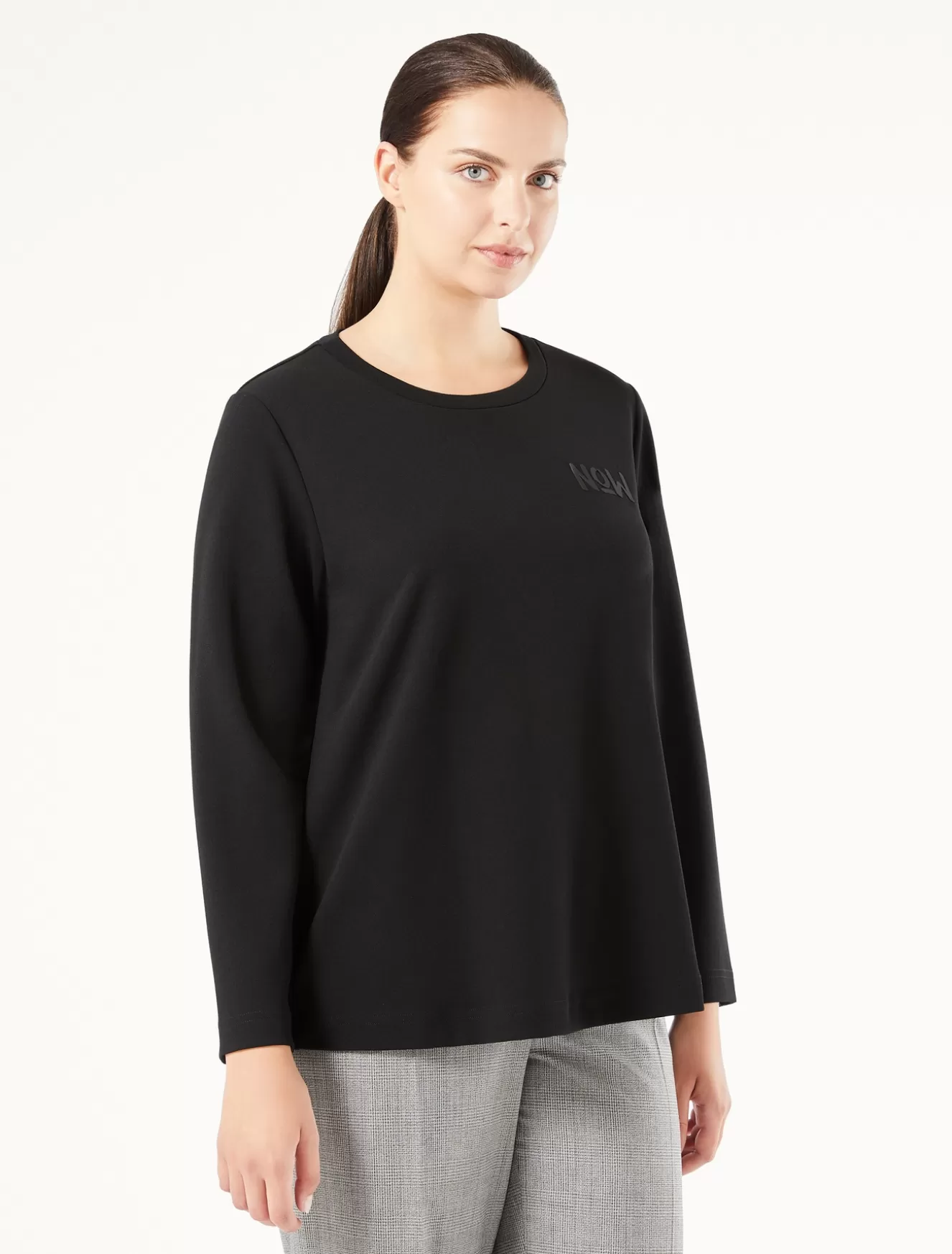 Tops & T-shirts | Tops & T-shirts<Marina Rinaldi Sweatshirt aus Scuba Crêpe SCHWARZ