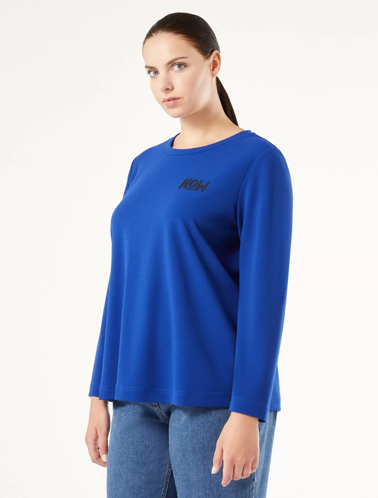 Tops & T-shirts | Tops & T-shirts<Marina Rinaldi Sweatshirt aus Scuba Crêpe LICHTBLAU