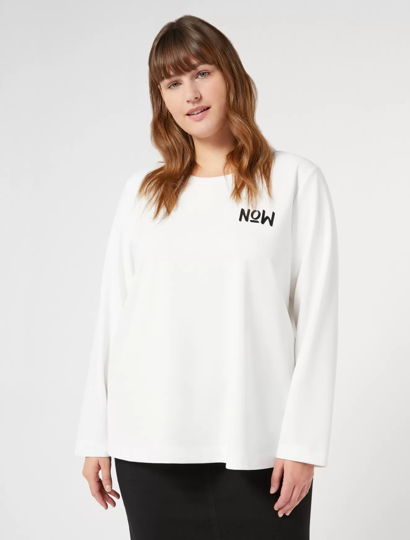 Tops & T-shirts | Tops & T-shirts<Marina Rinaldi Sweatshirt aus Scuba Crêpe MILK