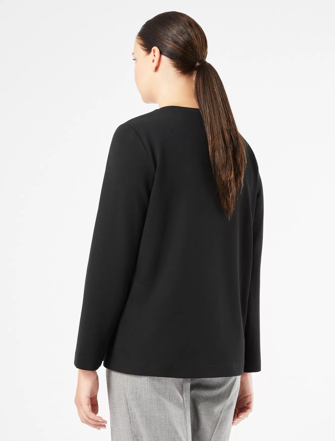 Tops & T-shirts | Tops & T-shirts<Marina Rinaldi Sweatshirt aus Scuba Crêpe SCHWARZ