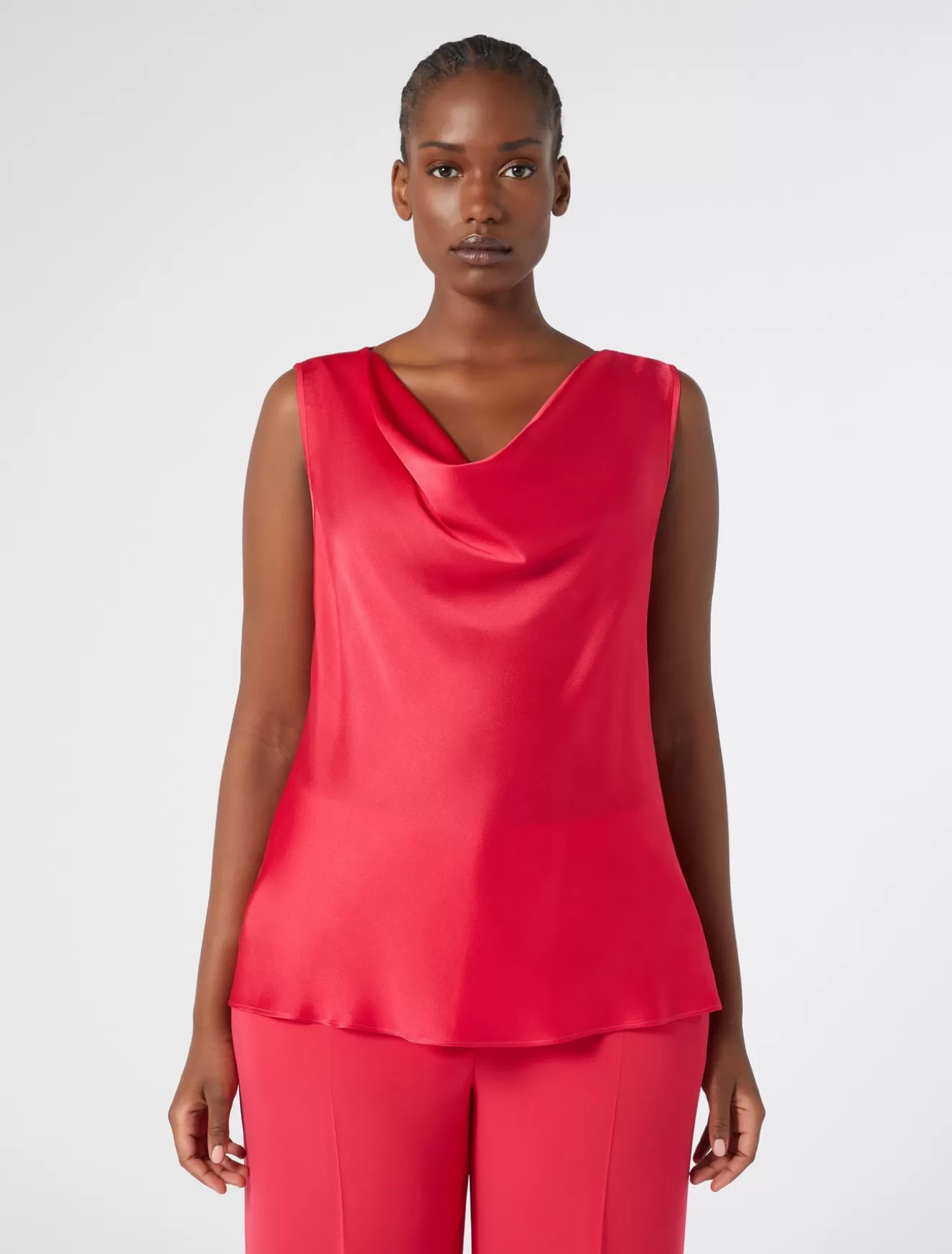 Blusen | Blusen<Marina Rinaldi Top aus Envers-Satin-Crêpe FUCHSIE