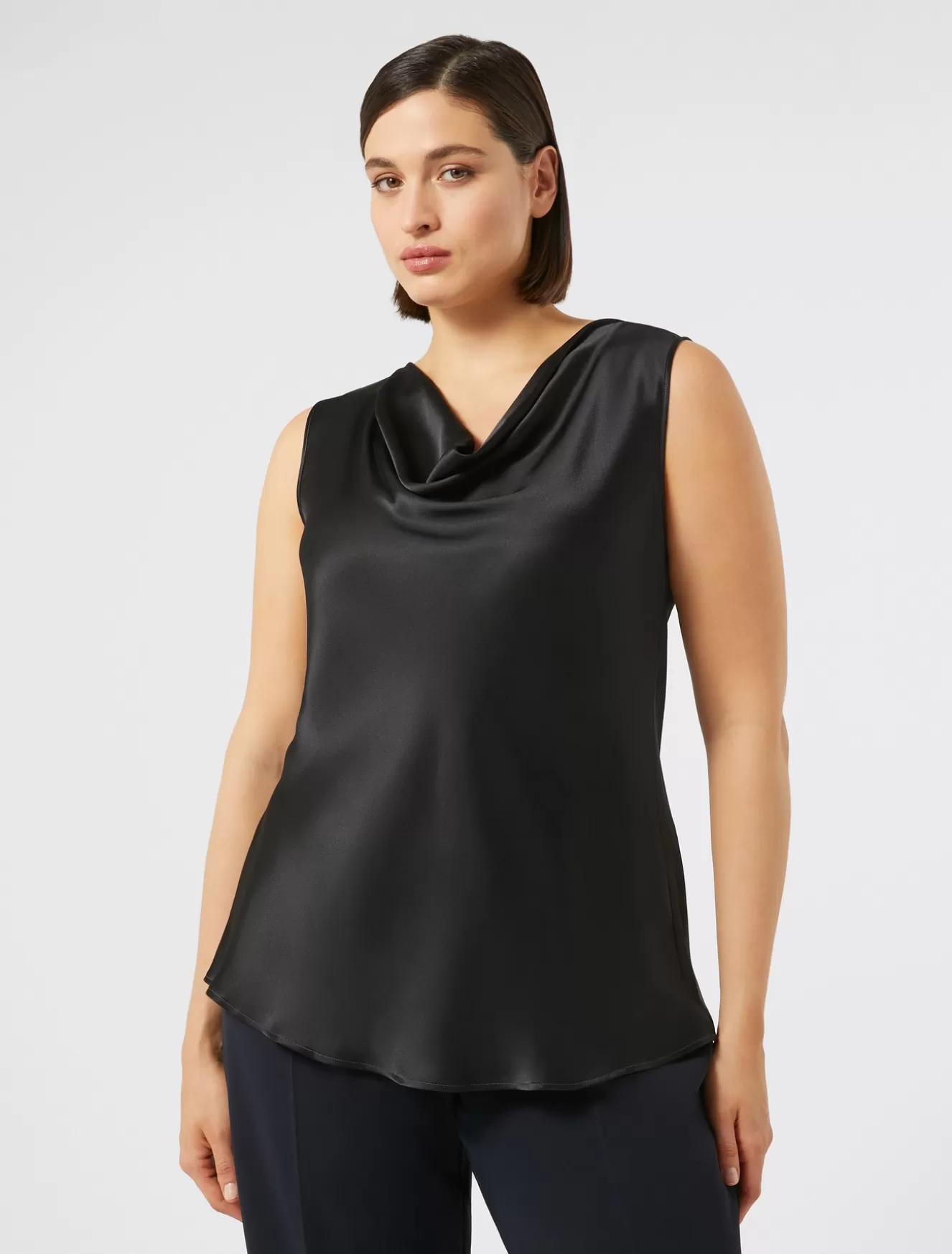 Blusen | Blusen<Marina Rinaldi Top aus Envers-Satin-Crêpe NACHTBLAU