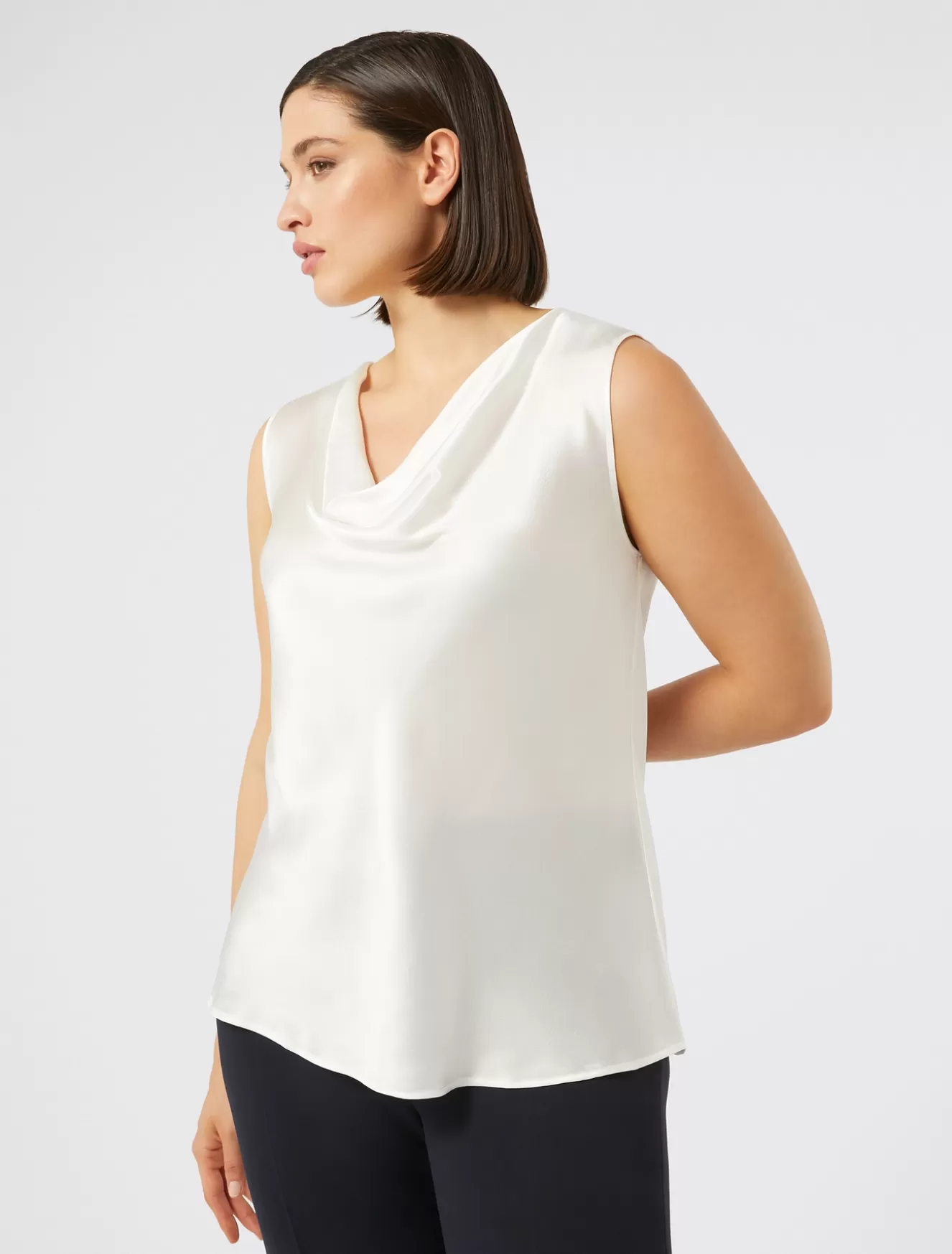 Blusen | Blusen<Marina Rinaldi Top aus Envers-Satin-Crêpe WEISS