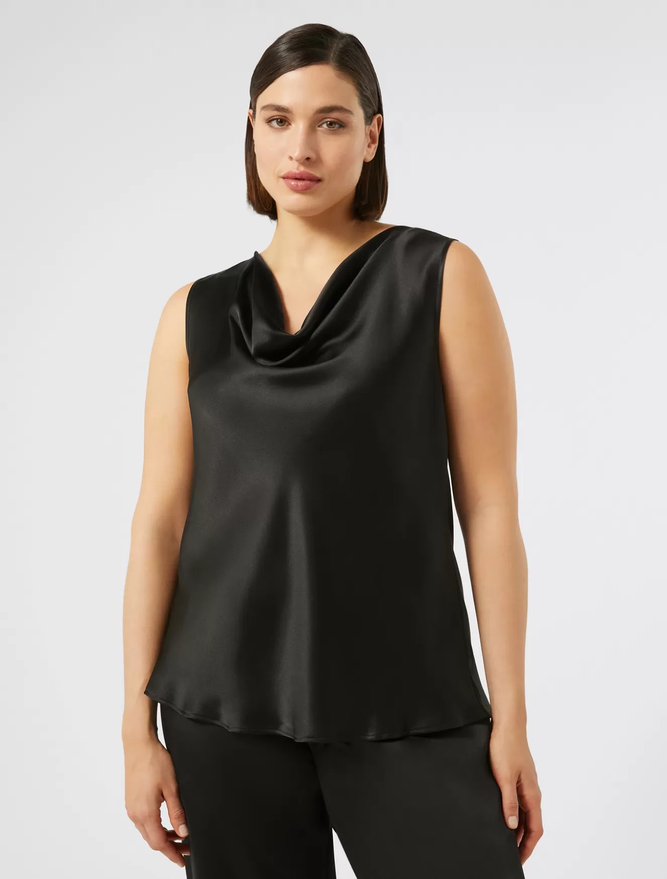 Blusen | Blusen<Marina Rinaldi Top aus Envers-Satin-Crêpe SCHWARZ