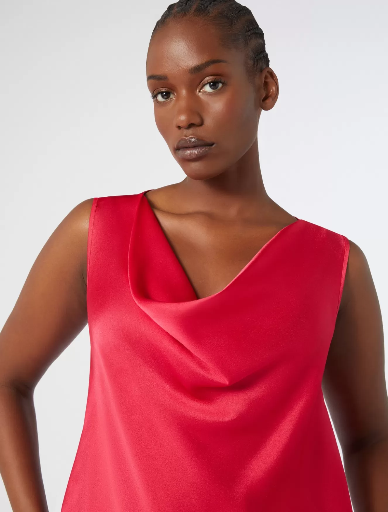 Blusen | Blusen<Marina Rinaldi Top aus Envers-Satin-Crêpe FUCHSIE