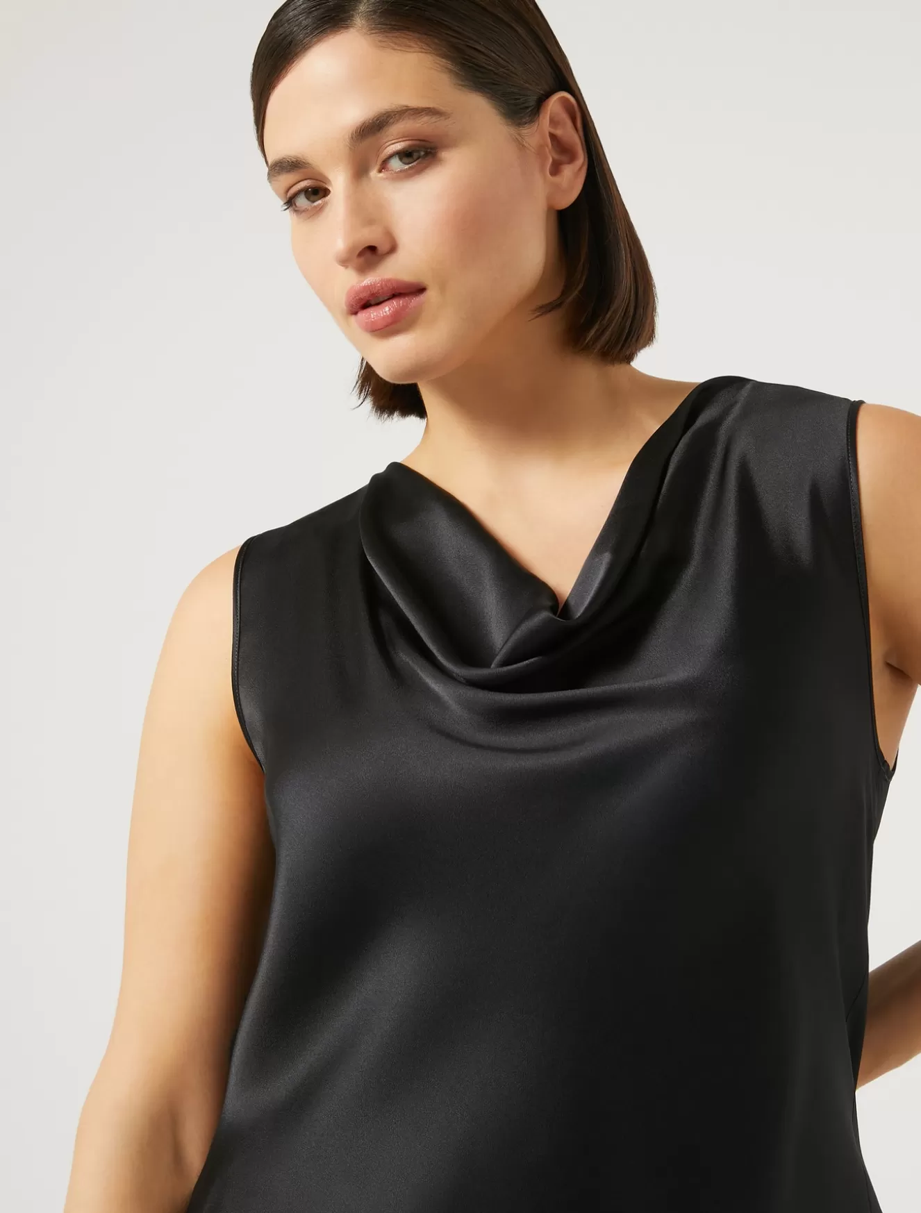 Blusen | Blusen<Marina Rinaldi Top aus Envers-Satin-Crêpe NACHTBLAU