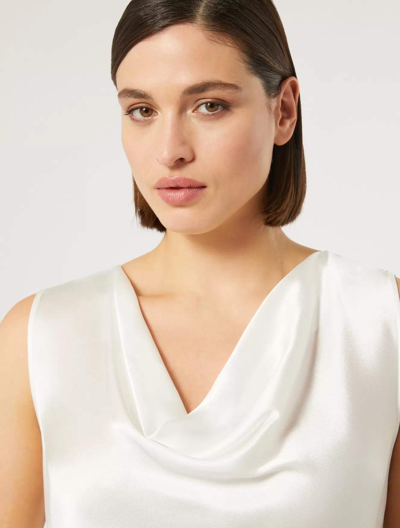 Blusen | Blusen<Marina Rinaldi Top aus Envers-Satin-Crêpe WEISS