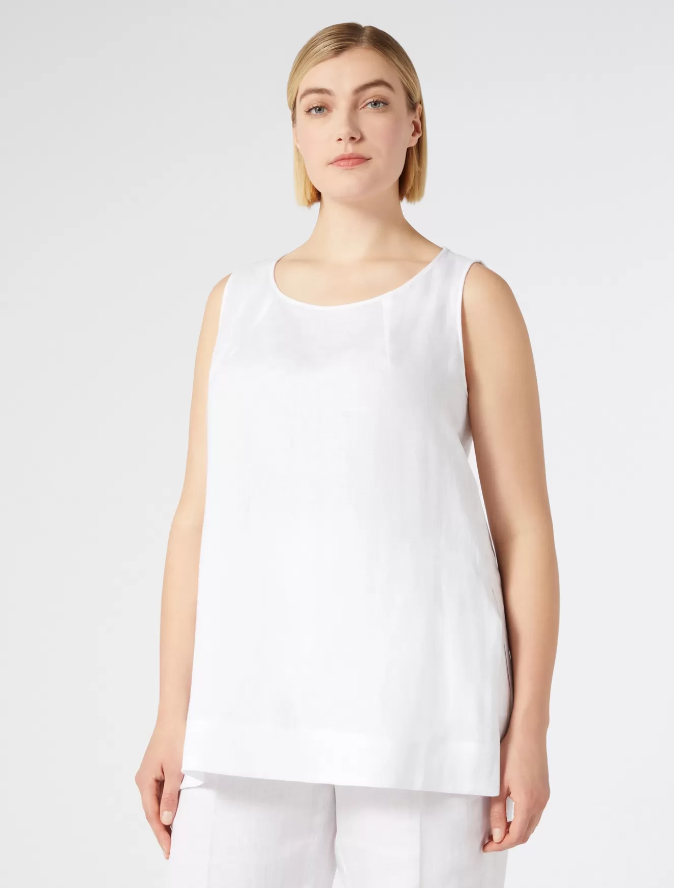 Tops & T-shirts | Tops & T-shirts<Marina Rinaldi Top aus Leinen WEISS