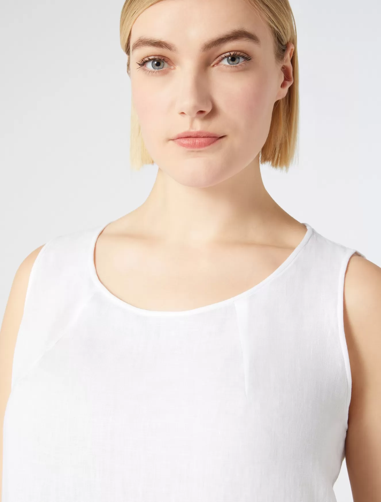 Tops & T-shirts | Tops & T-shirts<Marina Rinaldi Top aus Leinen WEISS