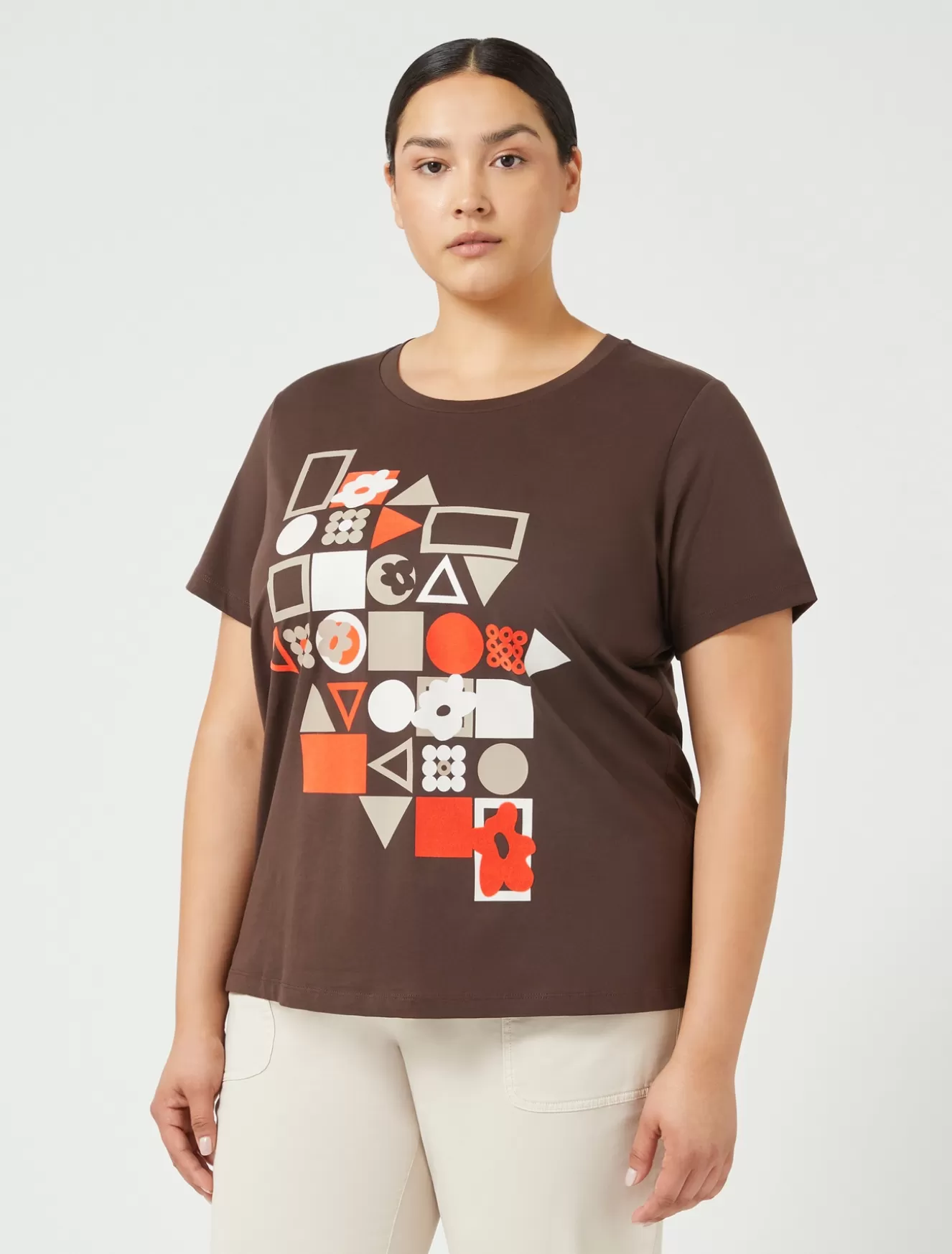 Tops & T-shirts | Tops & T-shirts<Marina Rinaldi T-Shirt aus bedrucktem Jersey SCHOKOLADE