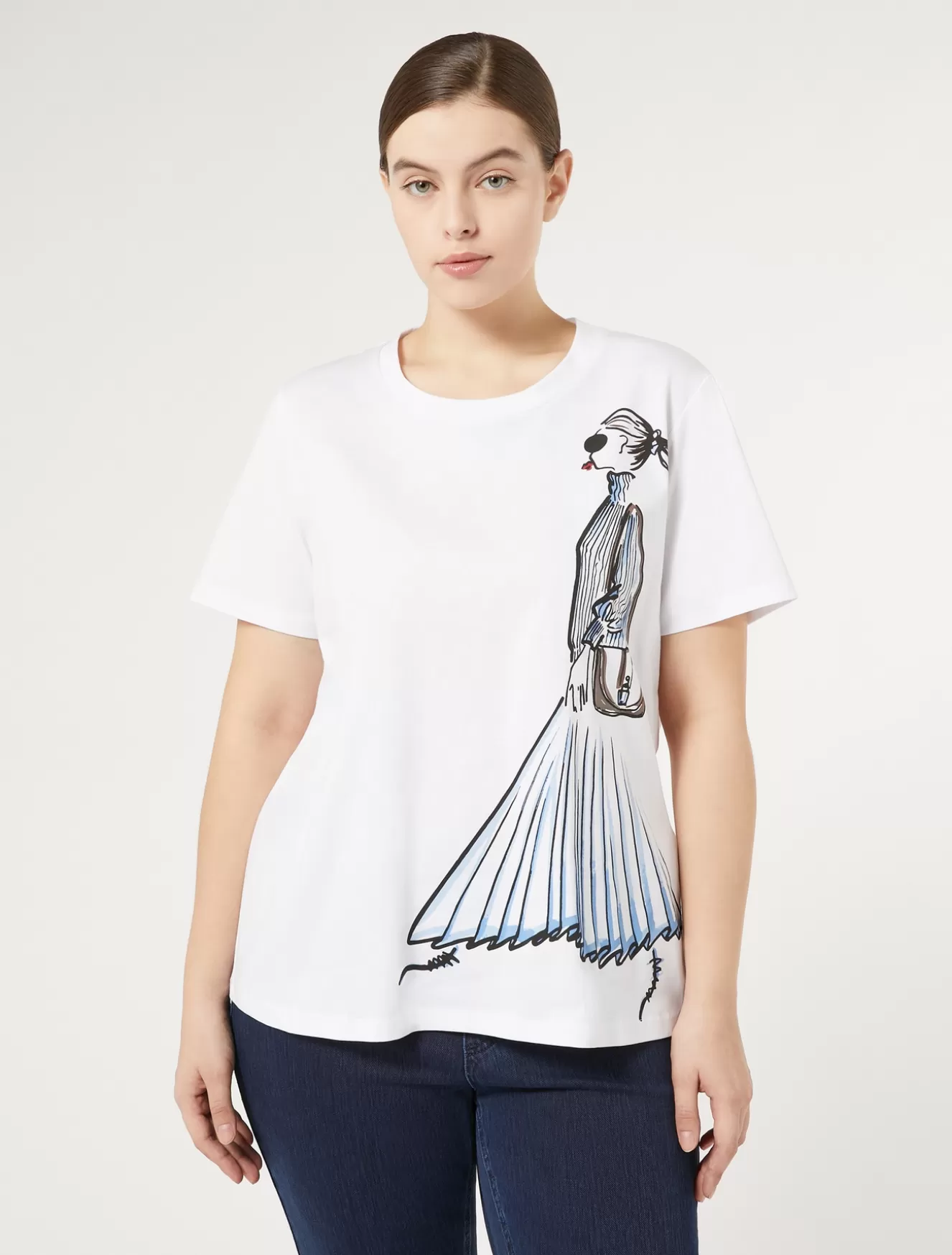 Tops & T-shirts | Tops & T-shirts<Marina Rinaldi T-Shirt aus bedrucktem Jersey WEISS