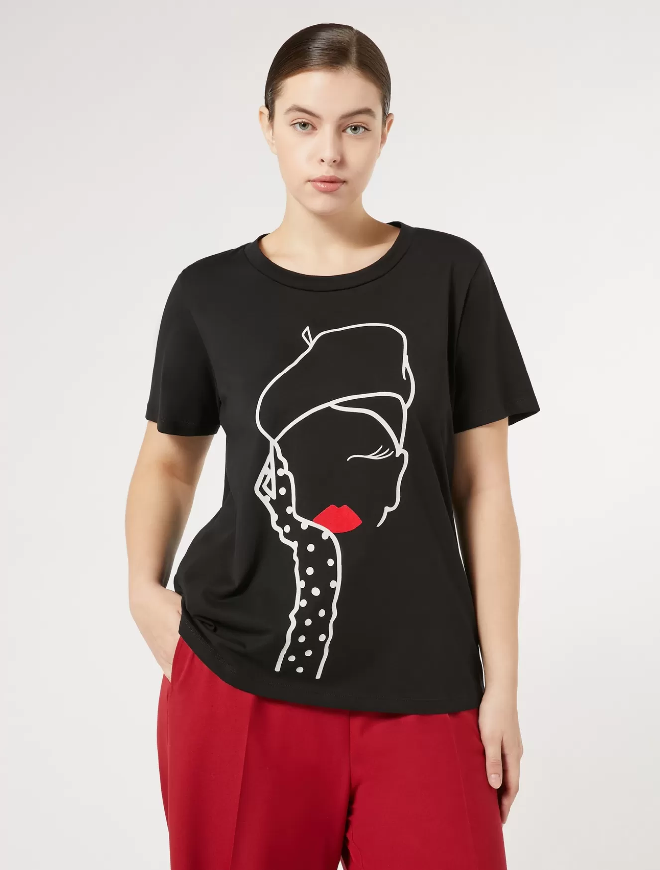 Tops & T-shirts | Tops & T-shirts<Marina Rinaldi T-Shirt aus bedrucktem Jersey SCHWARZ