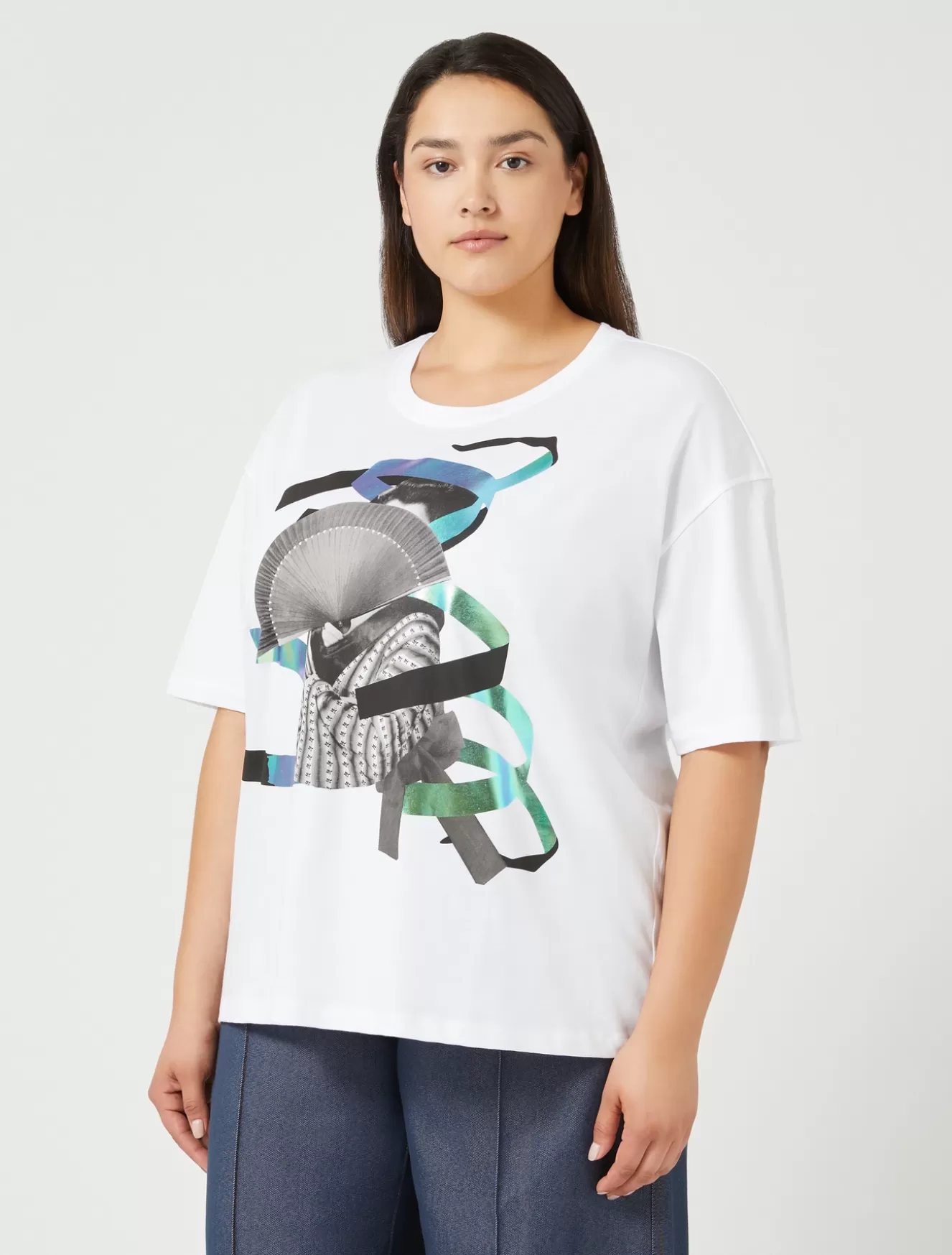 Tops & T-shirts | Tops & T-shirts<Marina Rinaldi T-Shirt aus bedrucktem Jersey WEISS