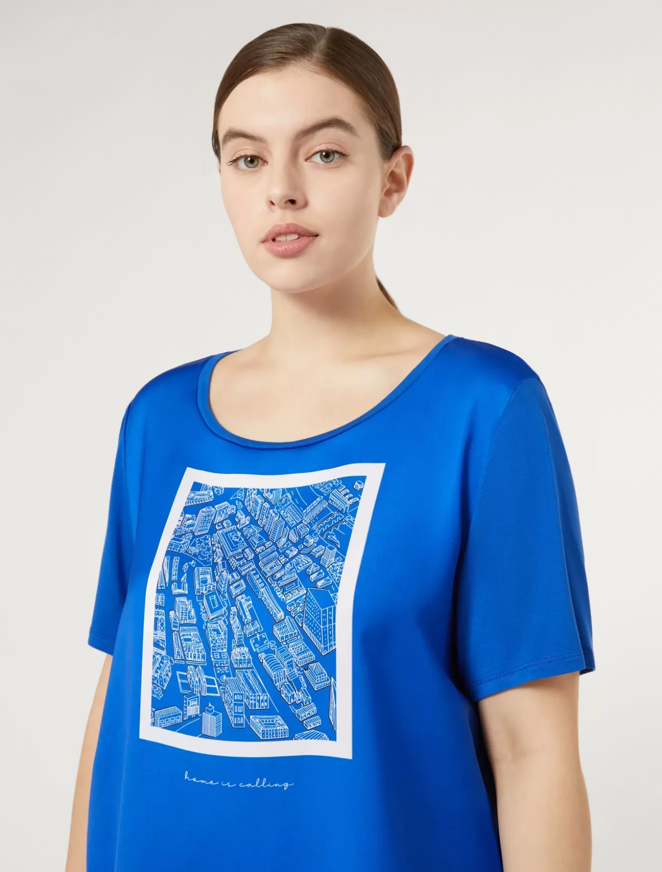 Tops & T-shirts | Tops & T-shirts<Marina Rinaldi T-Shirt aus bedrucktem Jersey LICHTBLAU