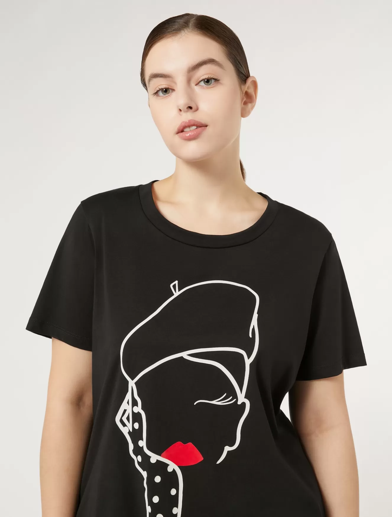 Tops & T-shirts | Tops & T-shirts<Marina Rinaldi T-Shirt aus bedrucktem Jersey SCHWARZ