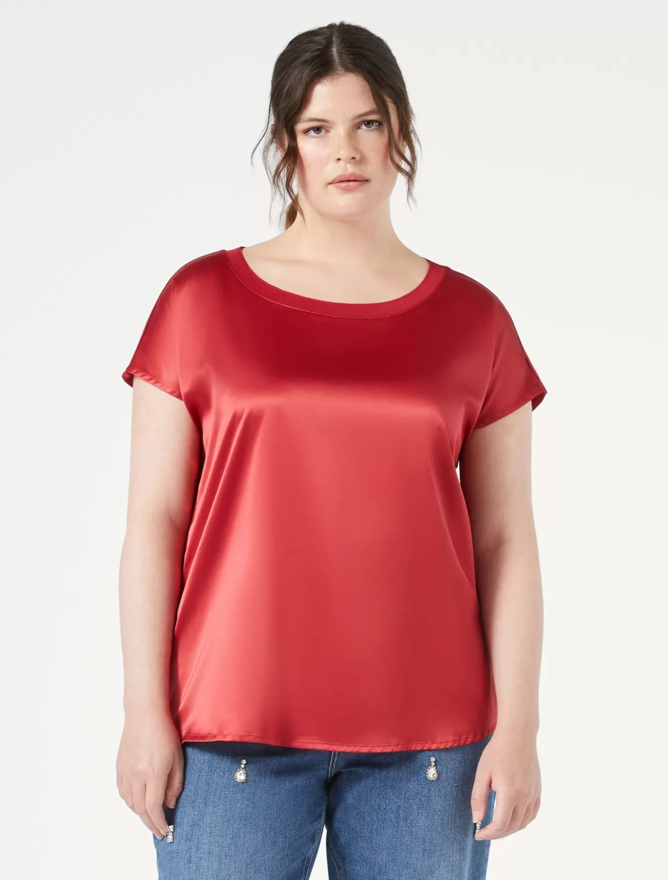 Tops & T-shirts | Tops & T-shirts<Marina Rinaldi T-Shirt aus Crêpe-Jersey ROT